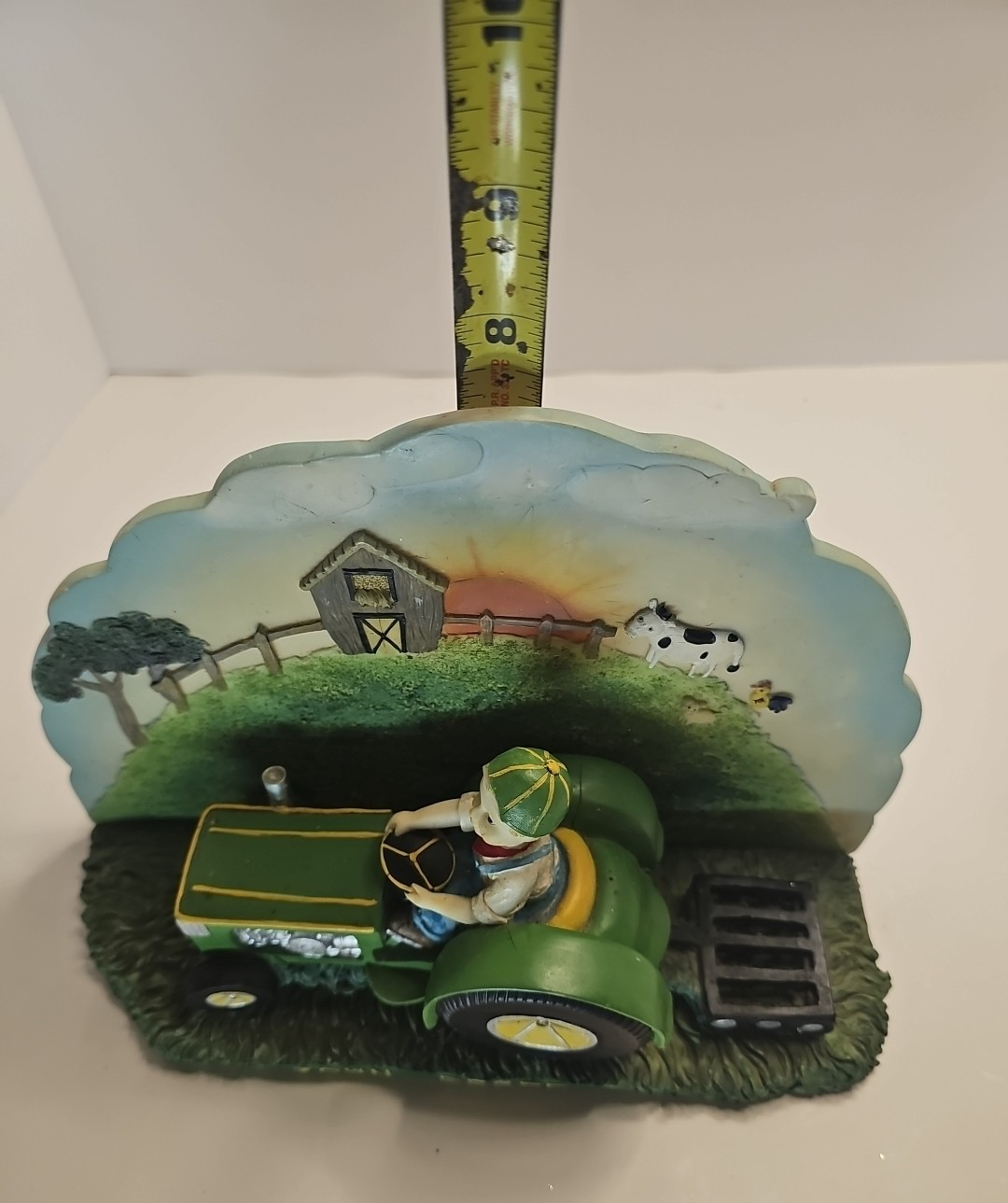 Vintage Boy Drives A John Deere Tractor Resin Figurine 2 Piece 2002 *READ*