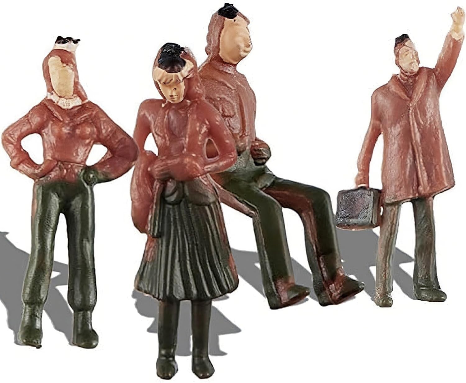 Durable 30-Pc Miniature People Figurines 1-Inch Scale for Architectural Models