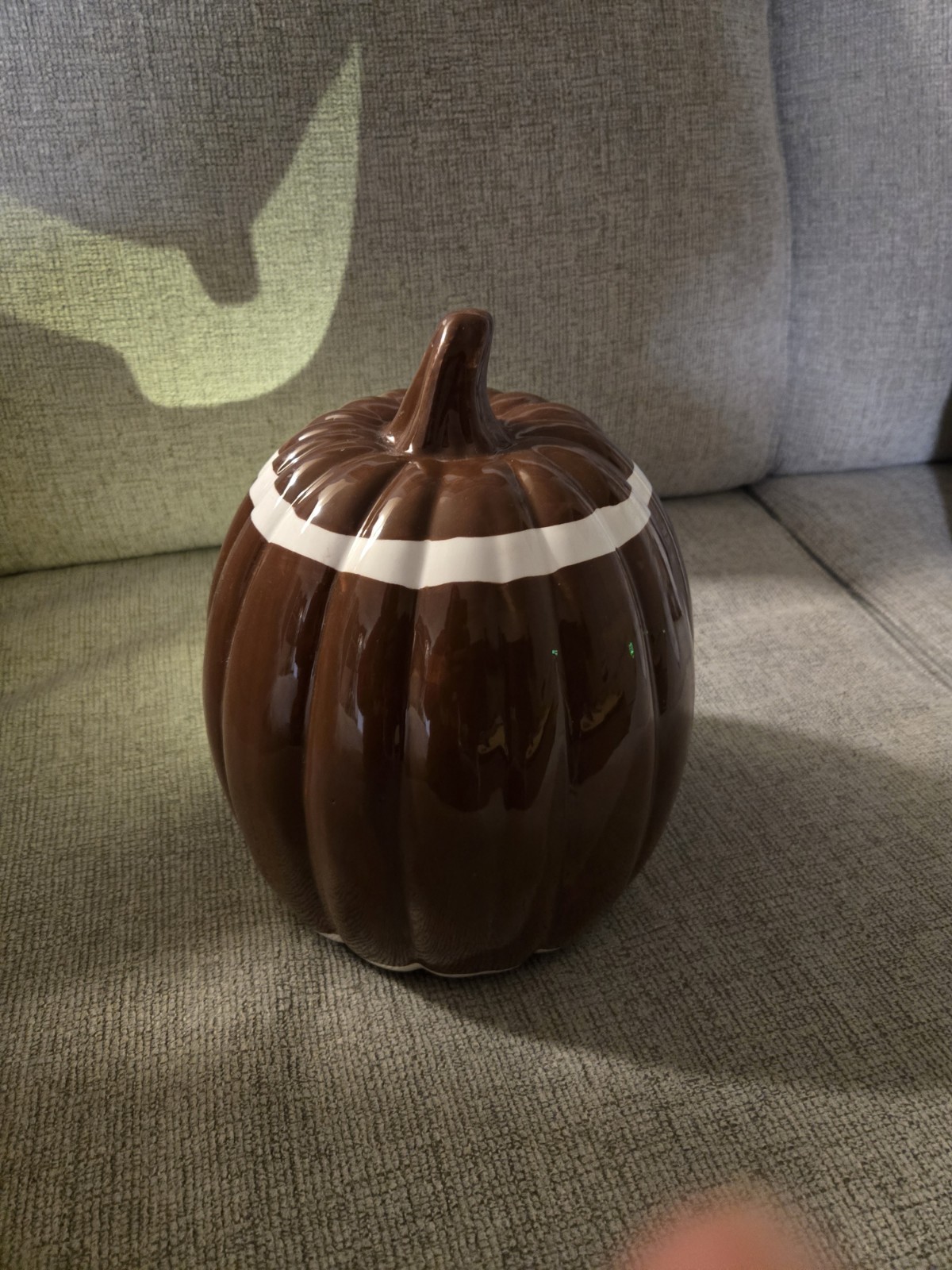 Ceramic football Light Up Pumpkin New Condition..