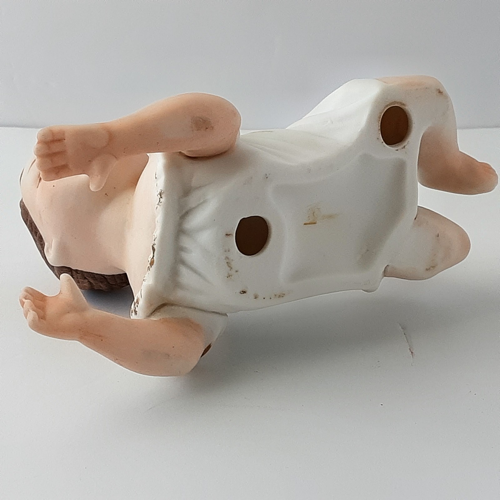 Set Of 2 Vintage Bisque Piano Babies – Lrg W A Pug & Smaller One Crawling