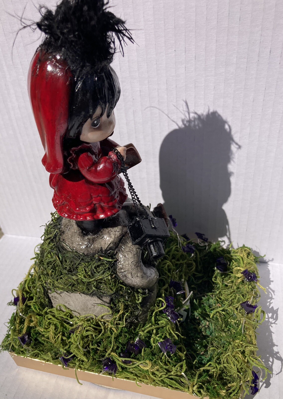 Lydia Deetz Precious Moments ALTERED Moments Beetlejuice Custom Art Horror Light