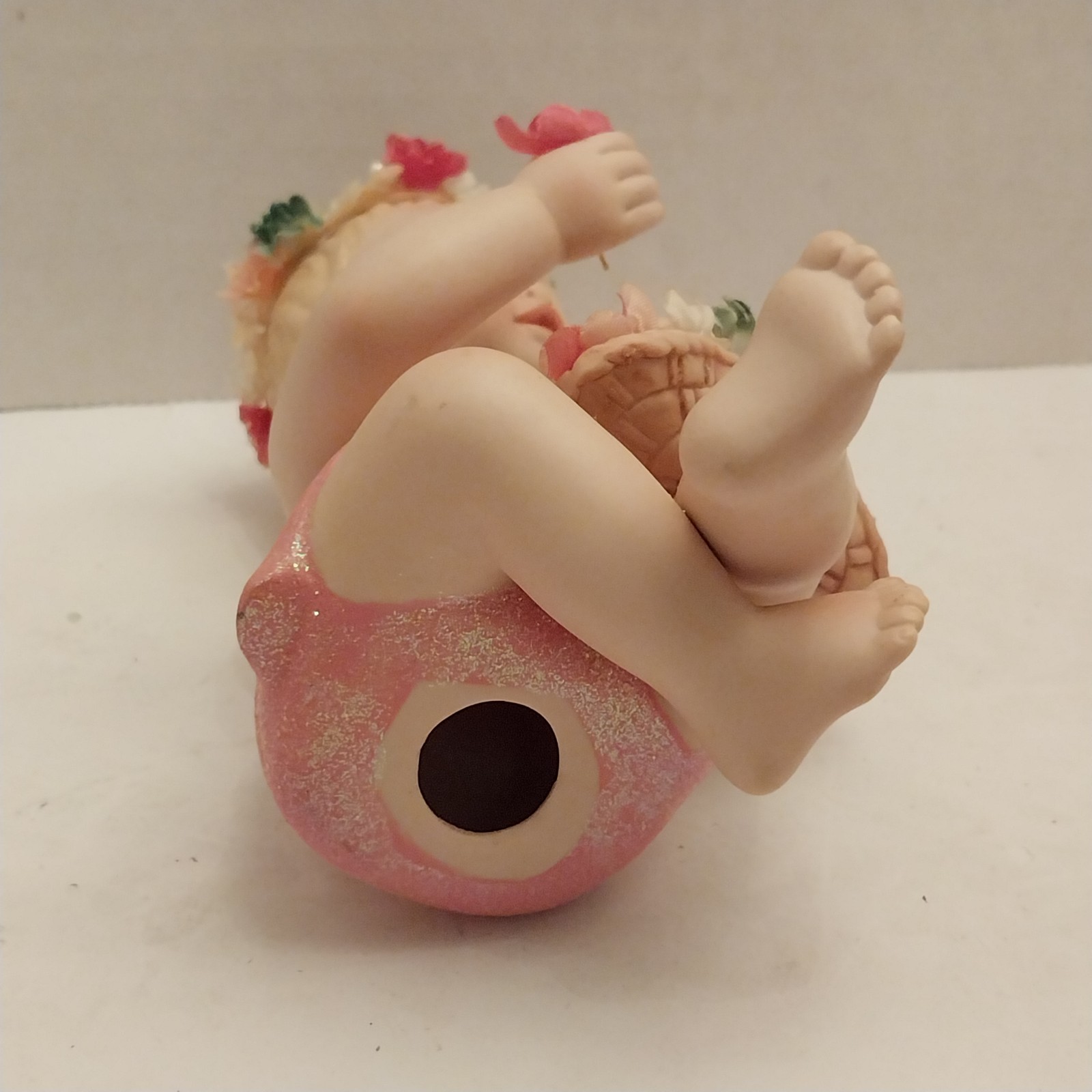 Beautiful Flower Basket Porcelain Angel Baby Phyllis Parkins Hamilton