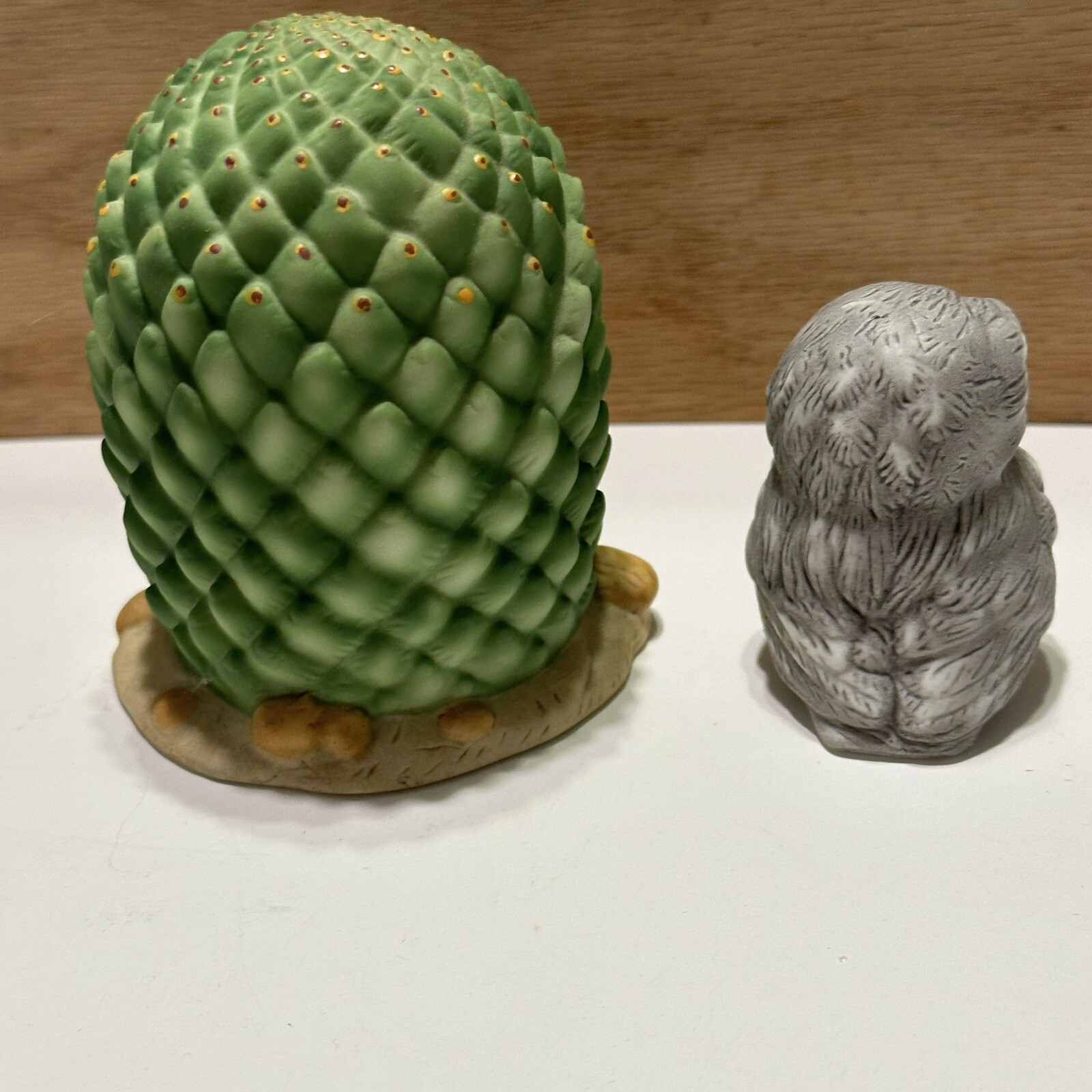 Woodland Surprises Figurine Owl Cactus Jacqueline B Smith 1984 Porcelain