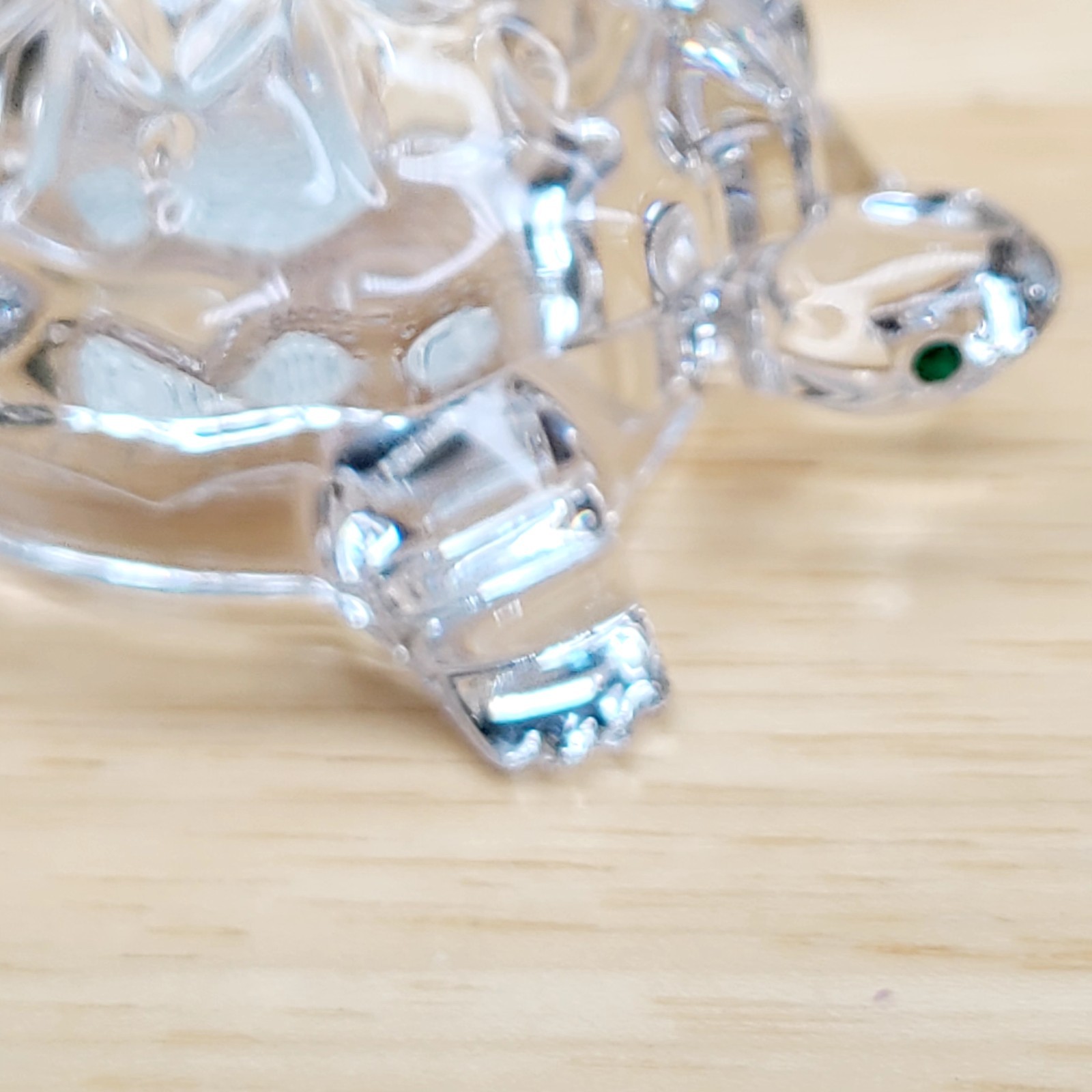 Lenox Fine Crystal Turtle Czech 3″ Green Rhinestone Eyes Art Glass