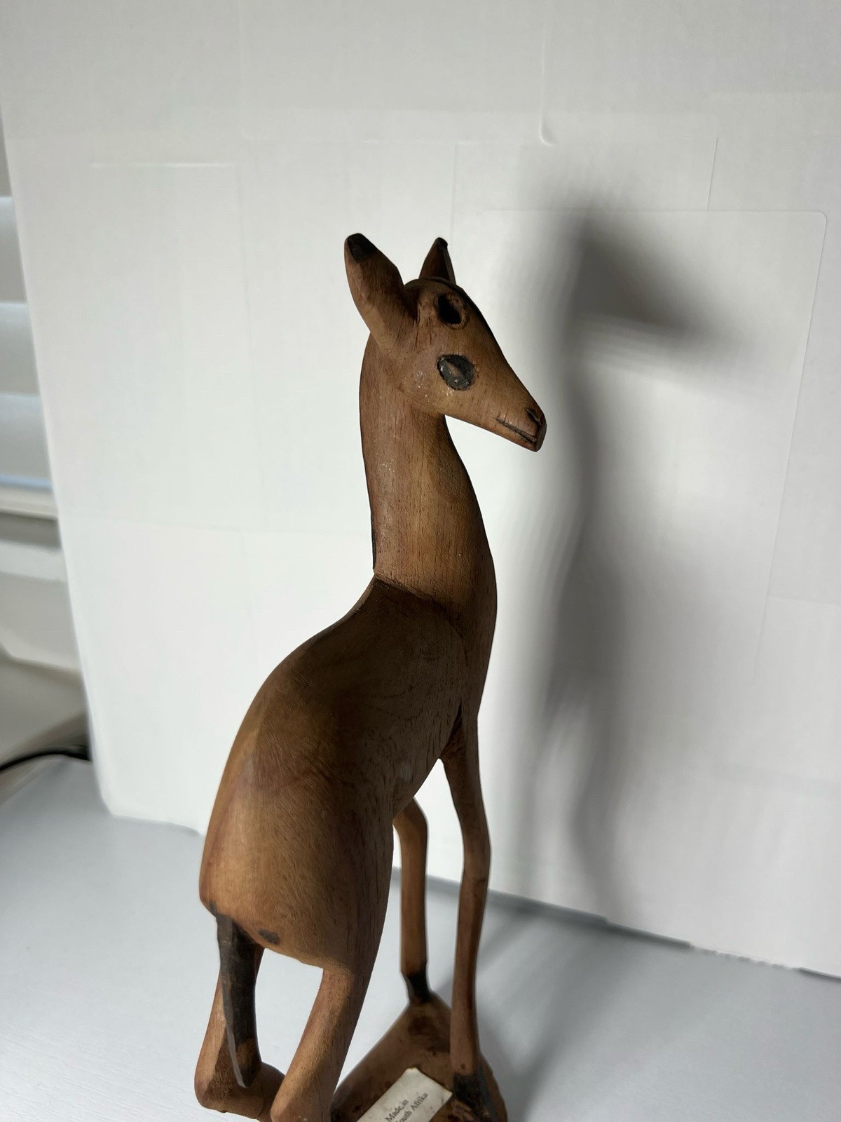 Hand Carved Wooden Antelope Gazelle Deer South Africa Figure Vintage 10” Y493A
