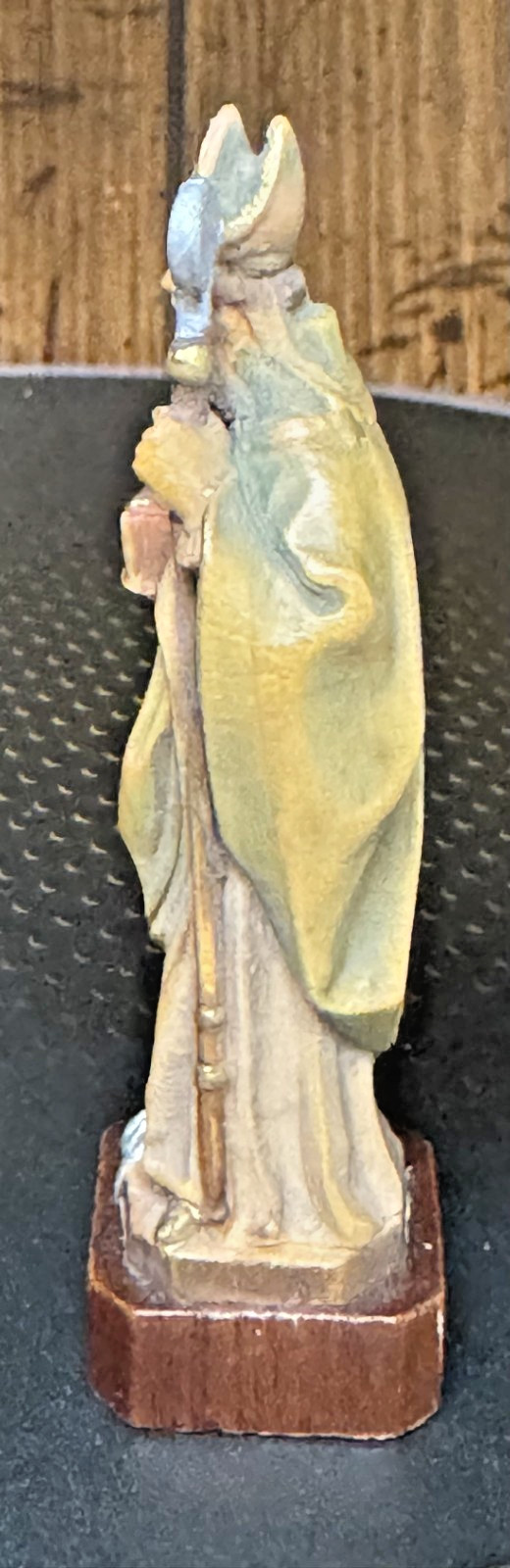 Vintage Anri Italy Hand Carved Wooden St Patrick Figure w/Staff