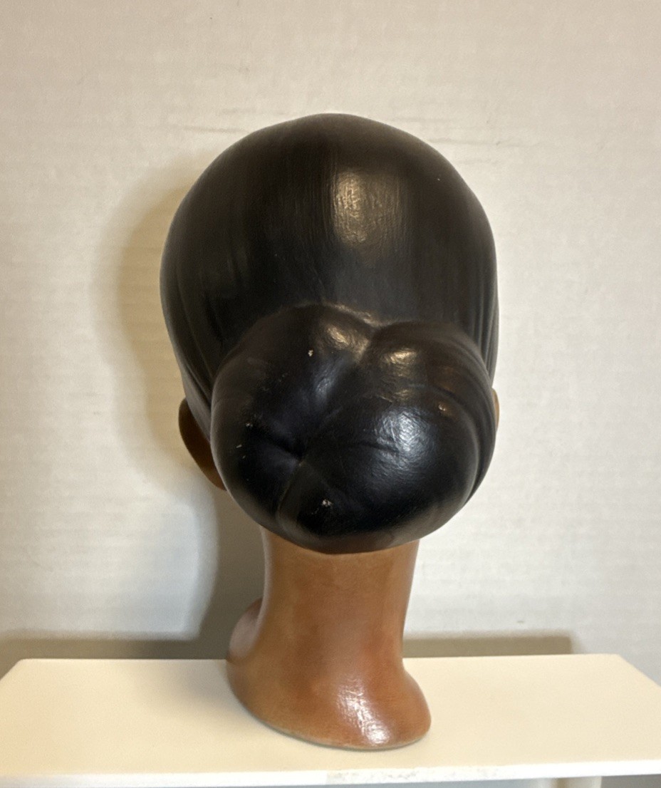 VTG Handpainted Polynesian or African American Lady Bust Young Woman Chalkware