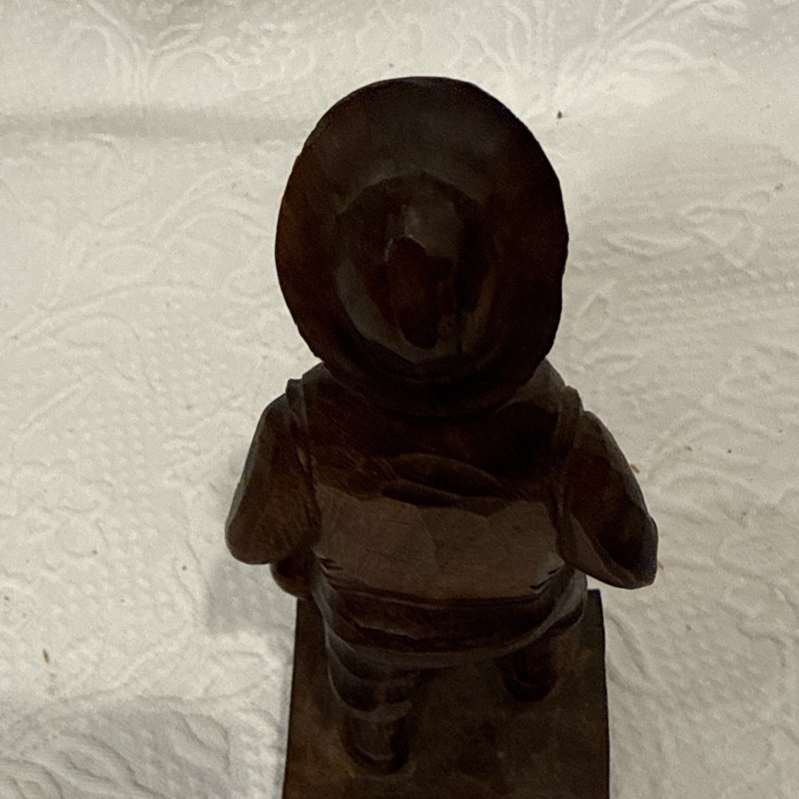 Vintage Hand Carved Wooden Man Figure 8.5 Inches Tall By Bill , Made In Spain￼
