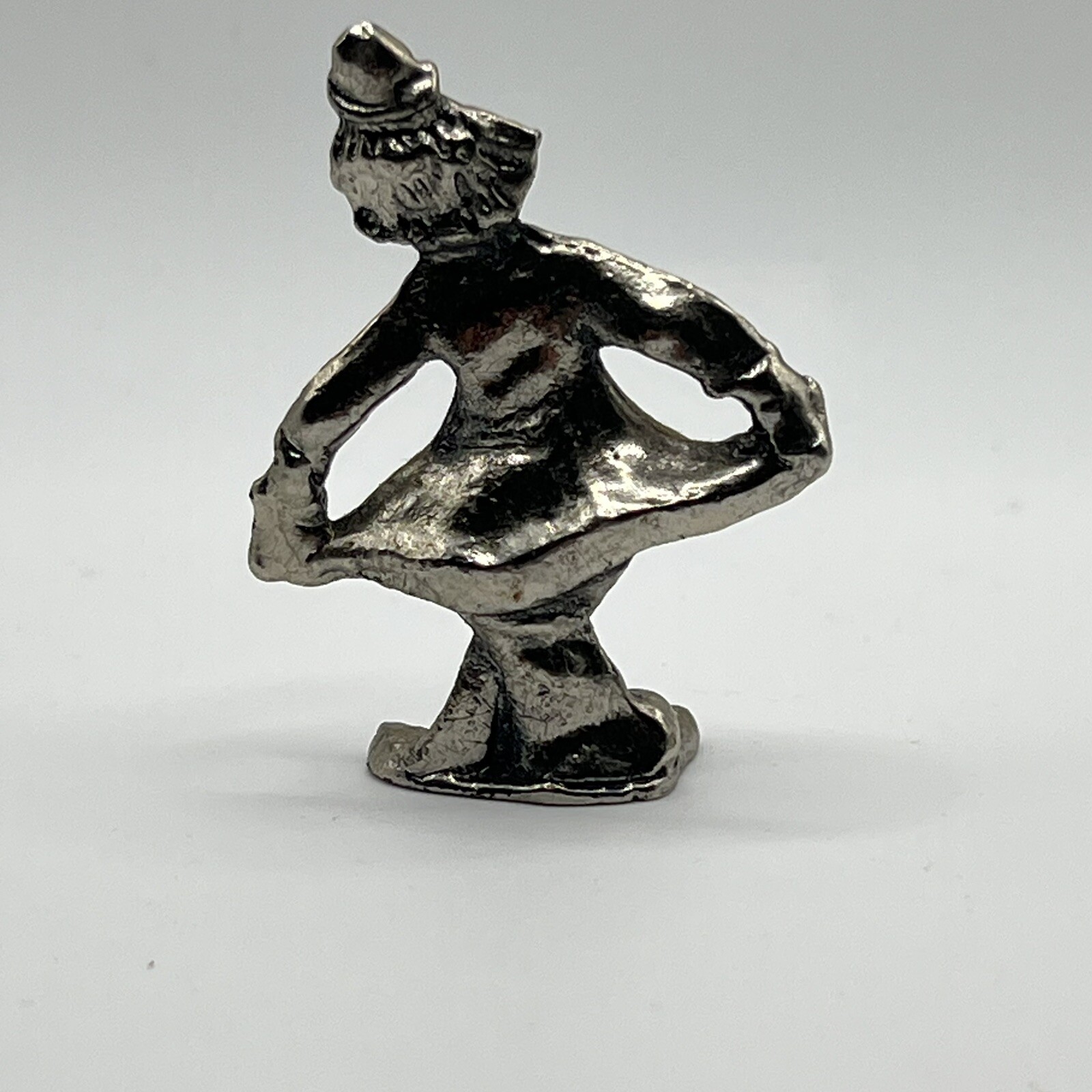Clown Figurine Collectible 2″ Tall Polished Silver Tone Vintage