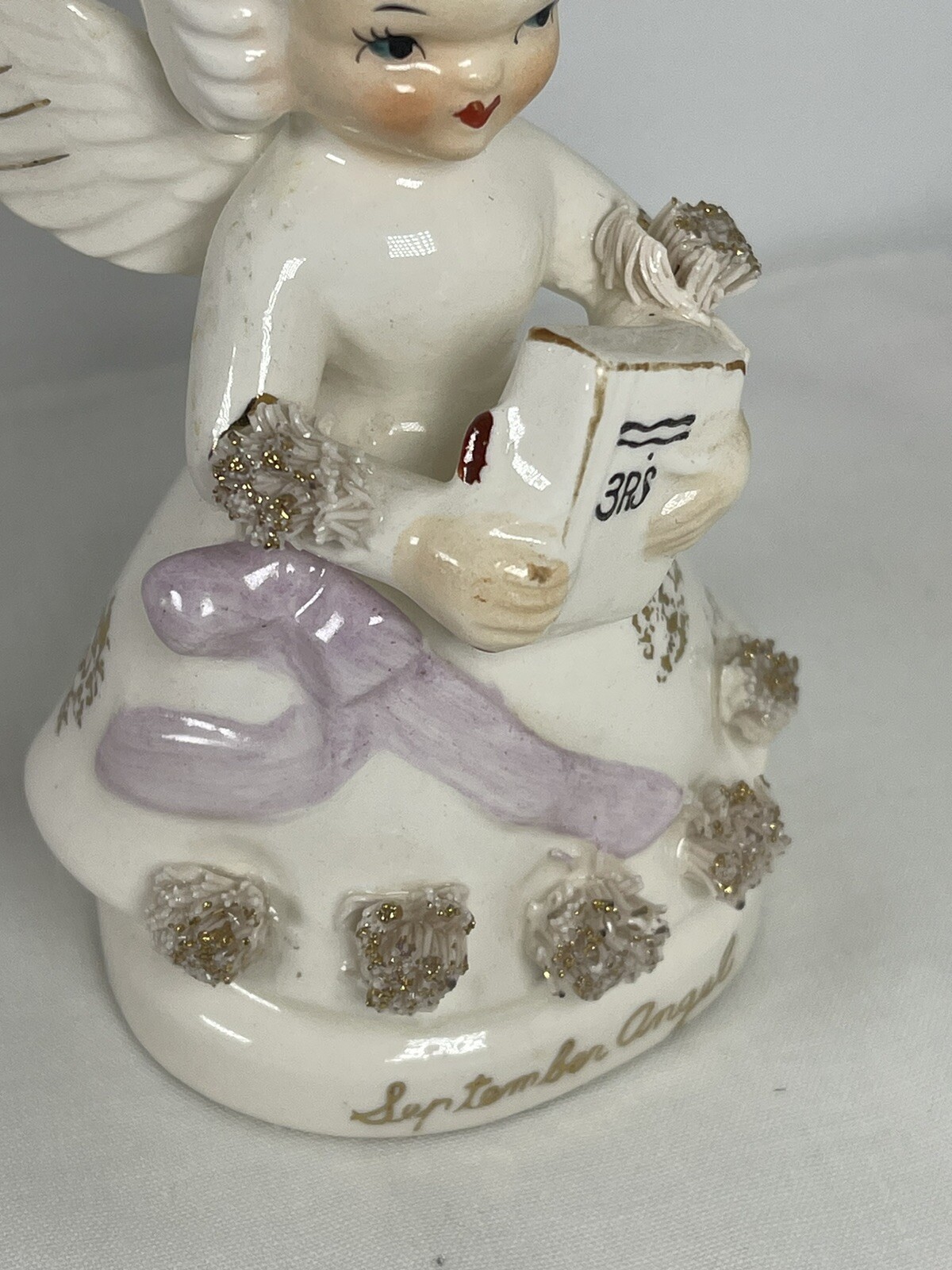 Vtg Ceramic NAPCO #1294 September Birthday Angel Figurine 1950’s Japan-kitschy