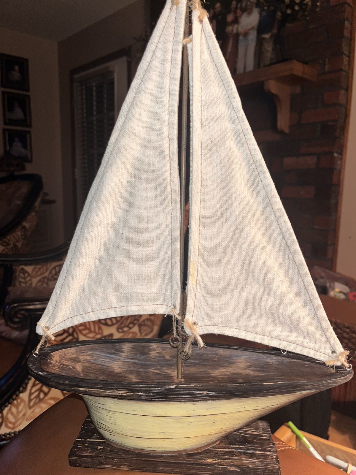 I Will Praise Your Name Canvas Sail 17”x11” Wood Table Top Sailboat Scripture