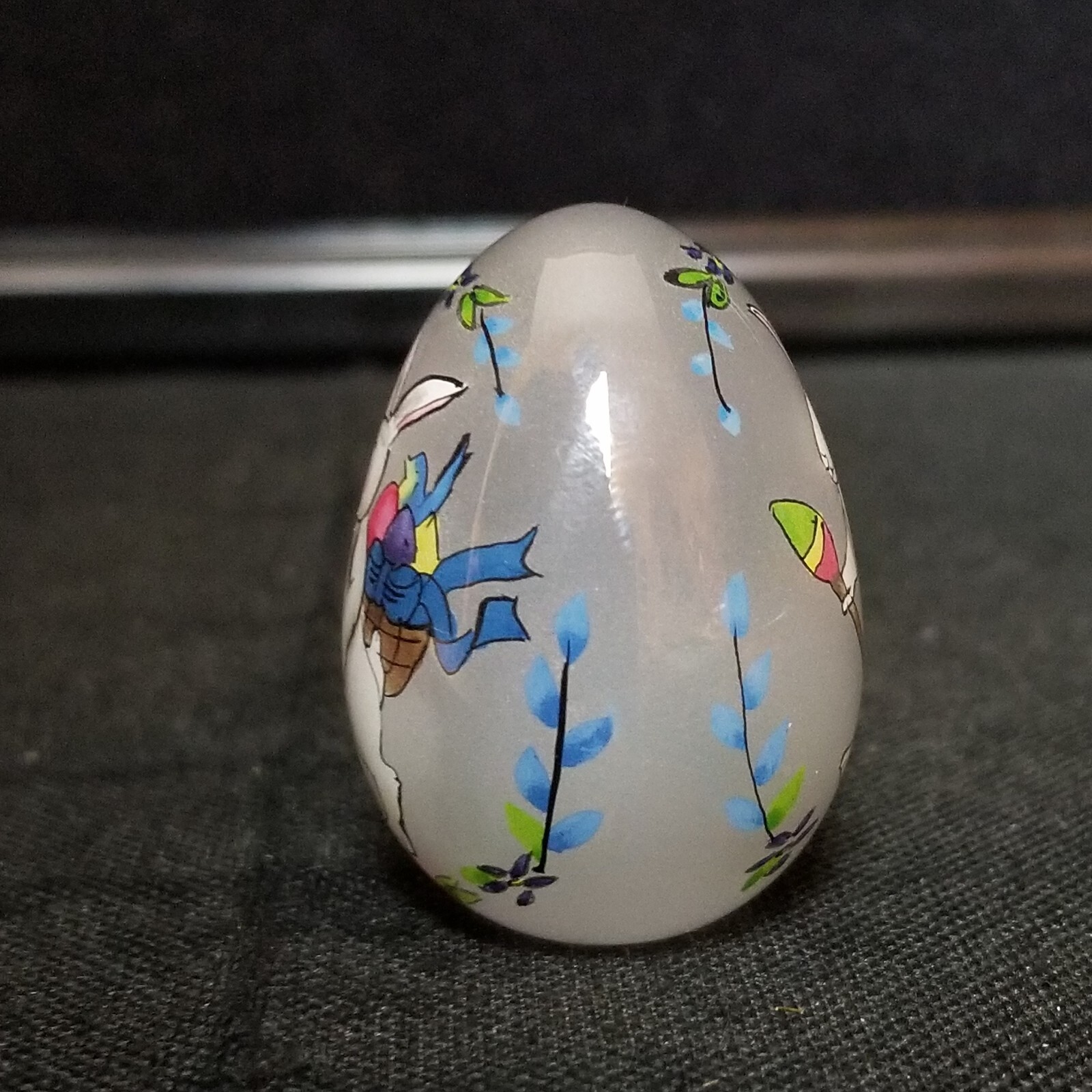 Vintage 1991 Bill Yee Collectible Eggs 4 Lot 1.75″- 3″ Stands Easter Bunny
