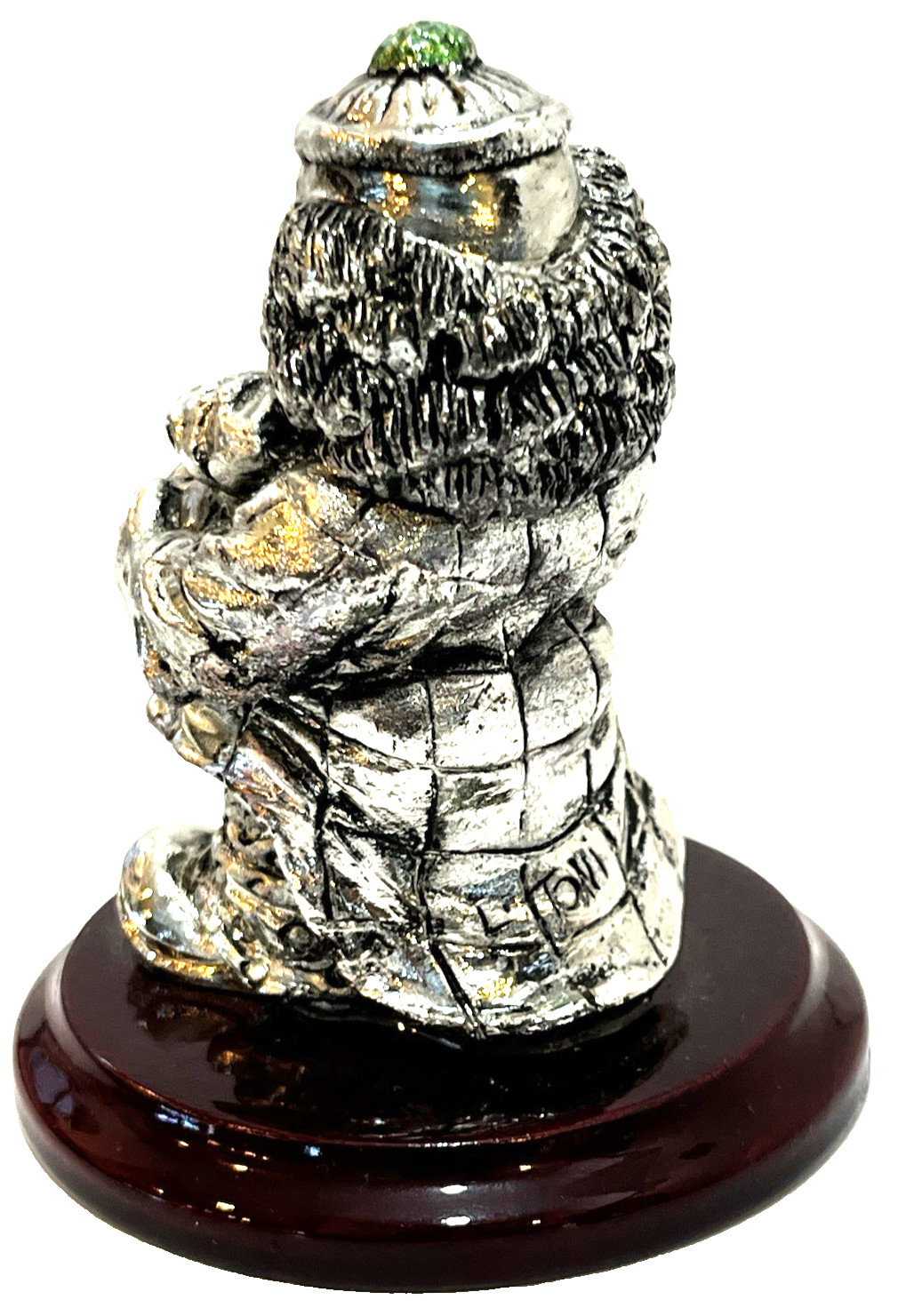 Vintage L. Toni Silver Clown Figurine Sculpture Signed Resin M&D OGGETTI D’ARTE