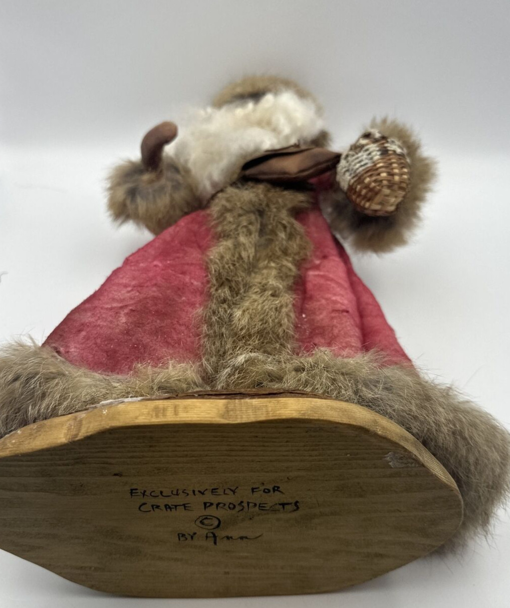Spun Cotton Father Christmas 17.5″ Handcrafted Victorian Replica Signed #4