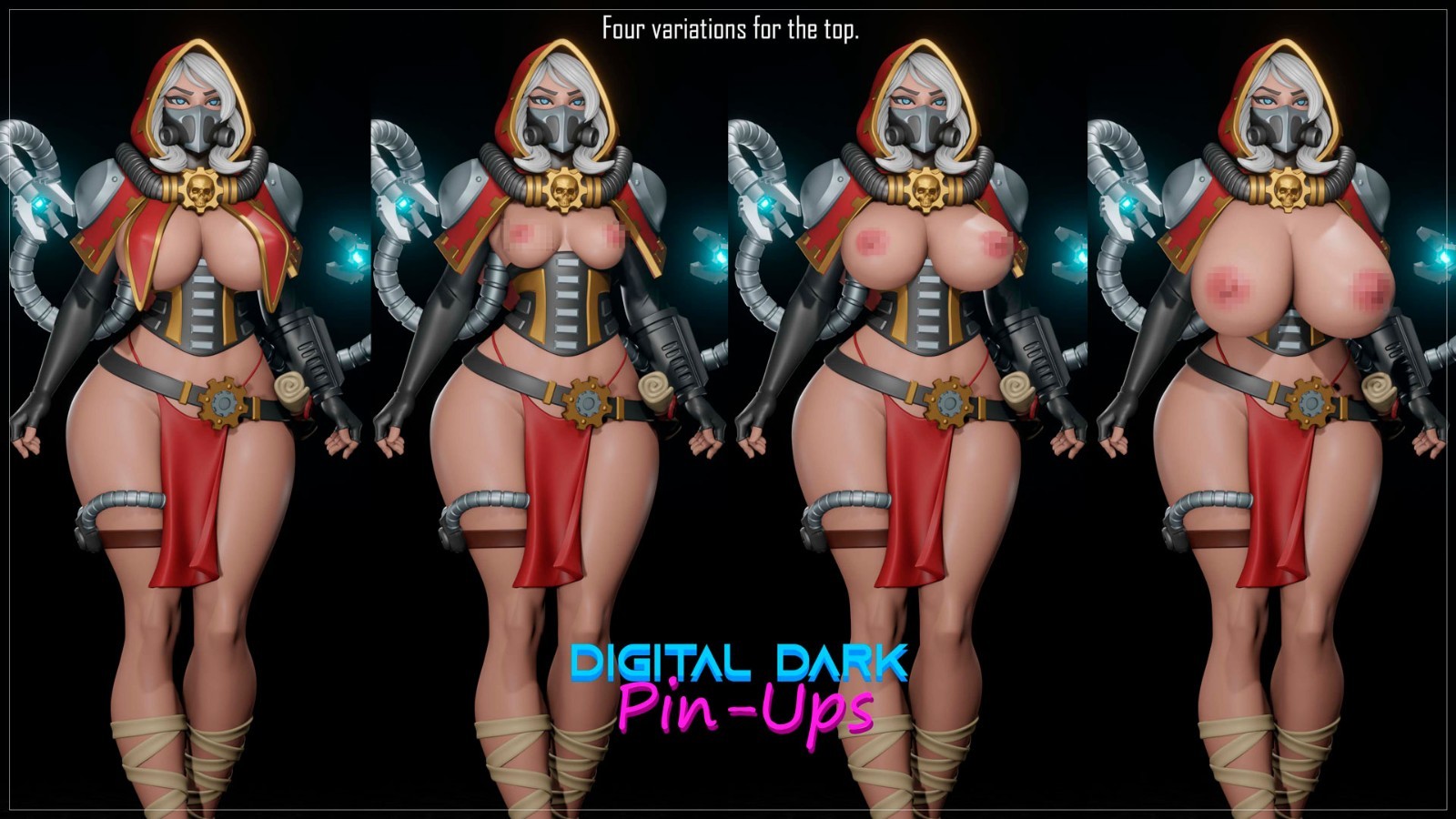 Digital Dark Pin-Ups NSFW : Female Tech Priest – Resin (1:4-1:24 scale) Figure