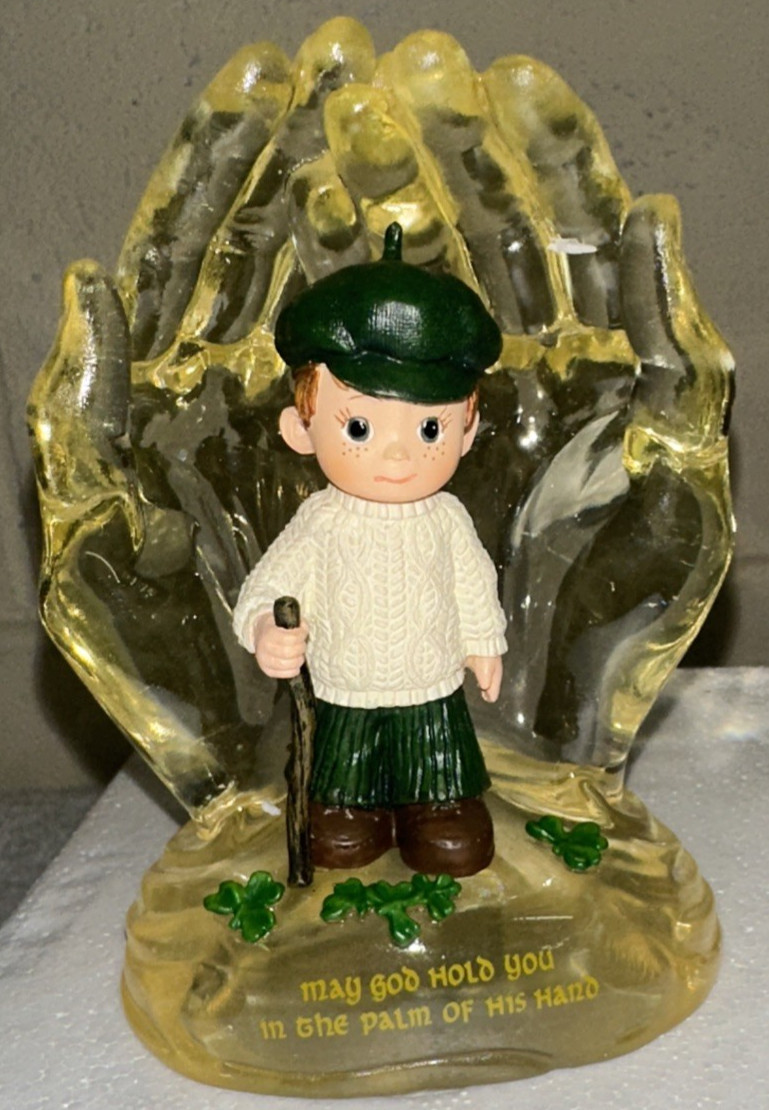 In the Palm of His Hand Hamilton Collection May God Hold You Irish Boy Figurine