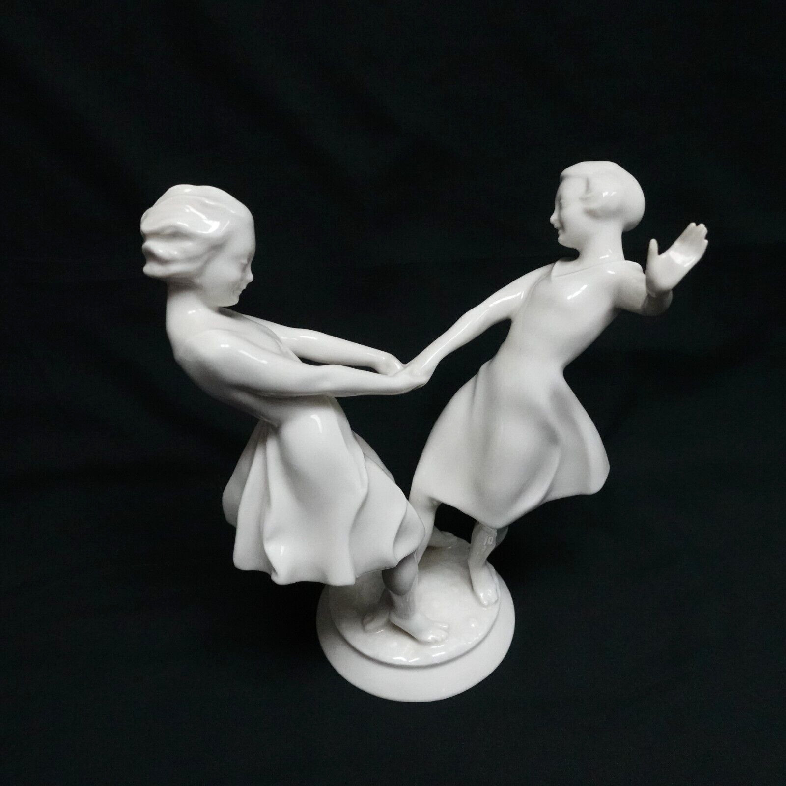 Hutschenreuther Germany Dancing Girls Porcelain Figurine C. Werner – 8.5″ Tall