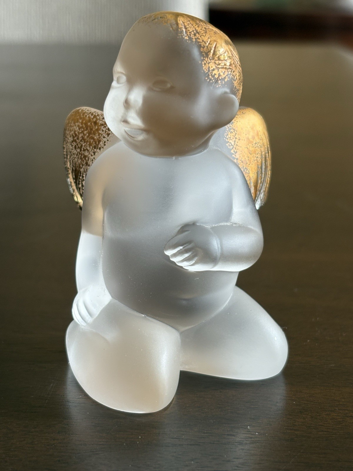 Lalique Elton John Signed, Numbered Crystal Cherub Figurine, Ange Cherubino