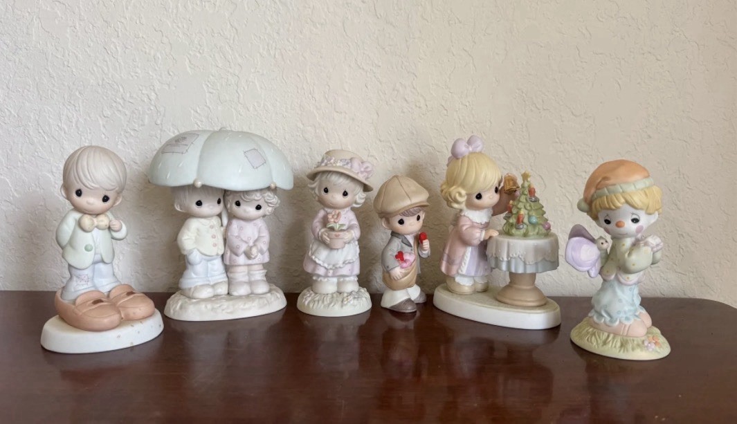 Precious Moments Porcelain Christmas Figurine Lot 5 Multicolor Kids 1997