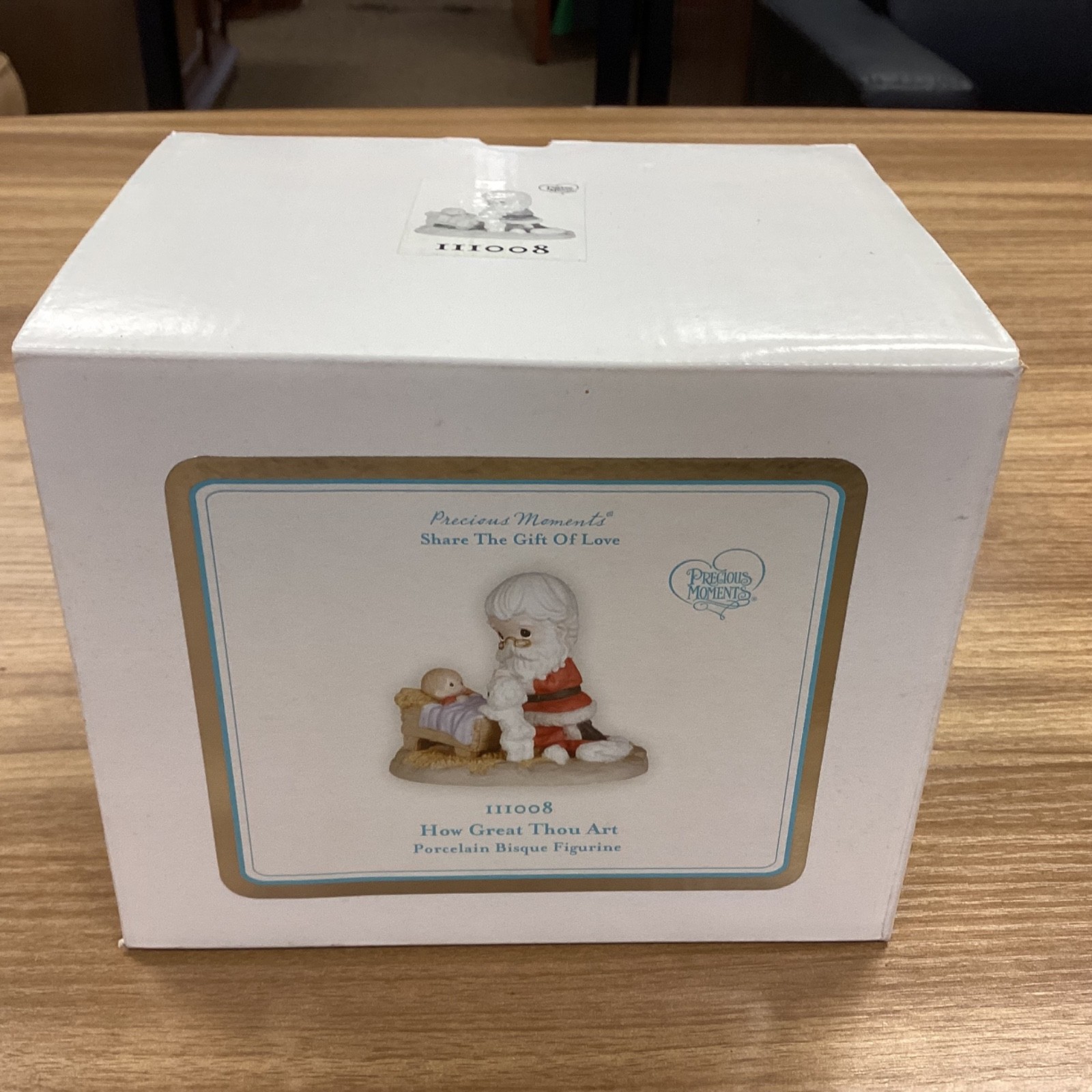 Precious Moments HOW GREAT THOU ART ~ Santa at Manger Baby Jesus 111008 NIB