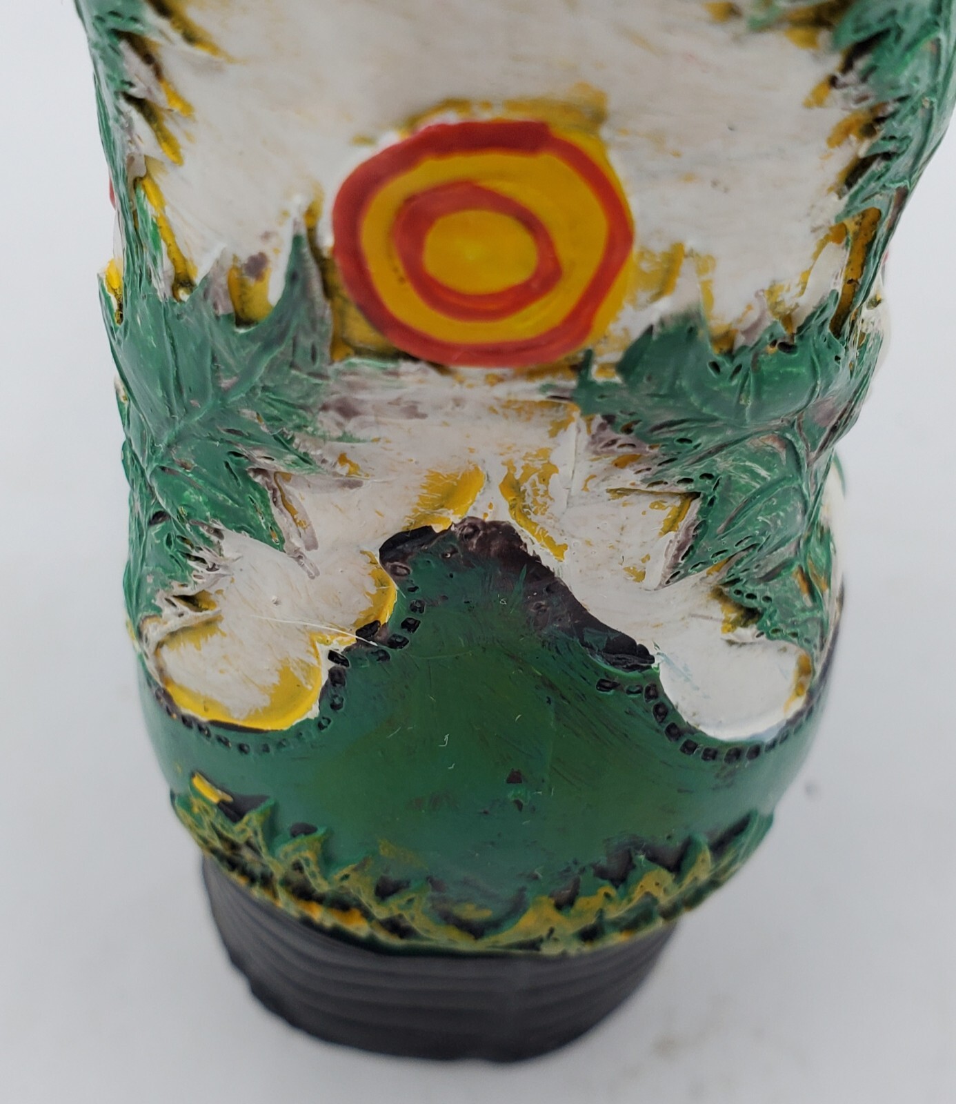 Vintage Cowboy Boot Figurine Green And White Southwestern Unusual Design 4.5″ H
