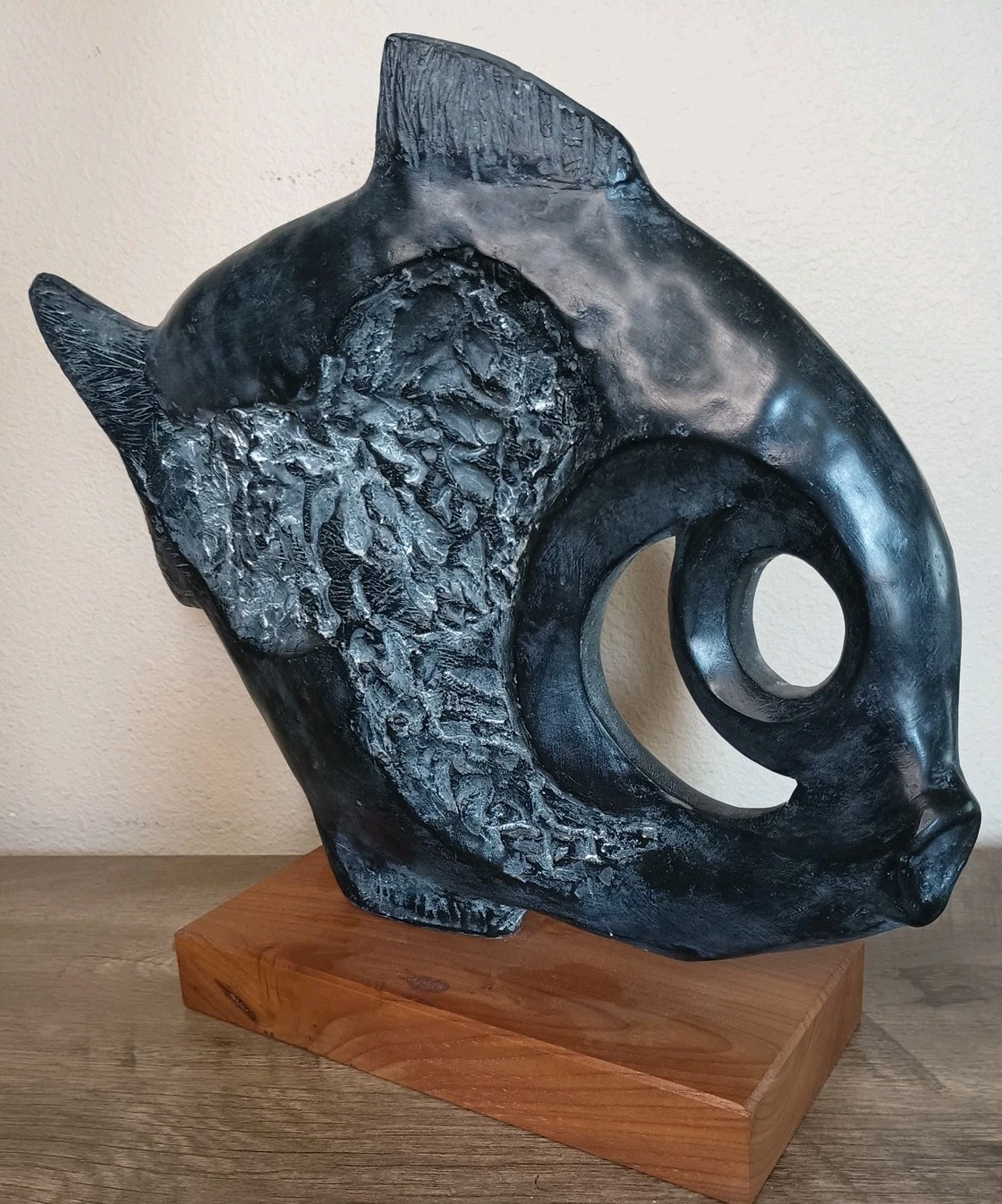 Vtg 1970 Lg 13″Austin Productions The Fish Modernist Sculpture by Klara Sever