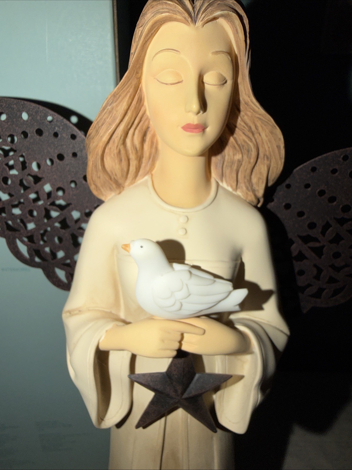 Vtg Partylite 14” Angel, Angels Watch P8251