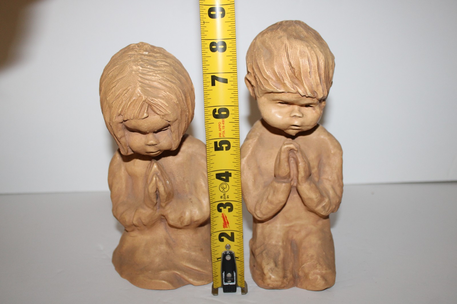 Vintage Dave Grossman Designs Sculpture Young Girl & Boy Praying Figure Statue
