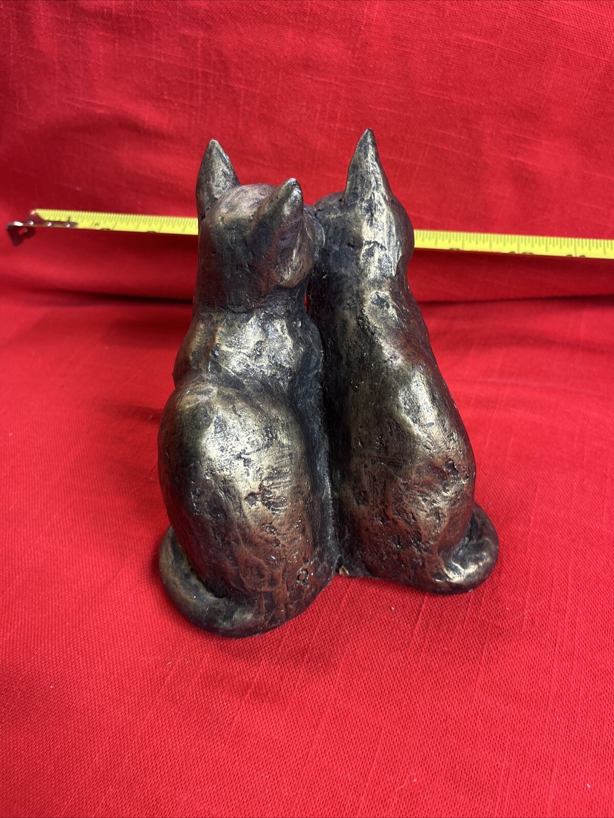 Paul Jenkins Frith Yum Cats Sculpture Grooming Kitty Cold Cast Bronze Signed