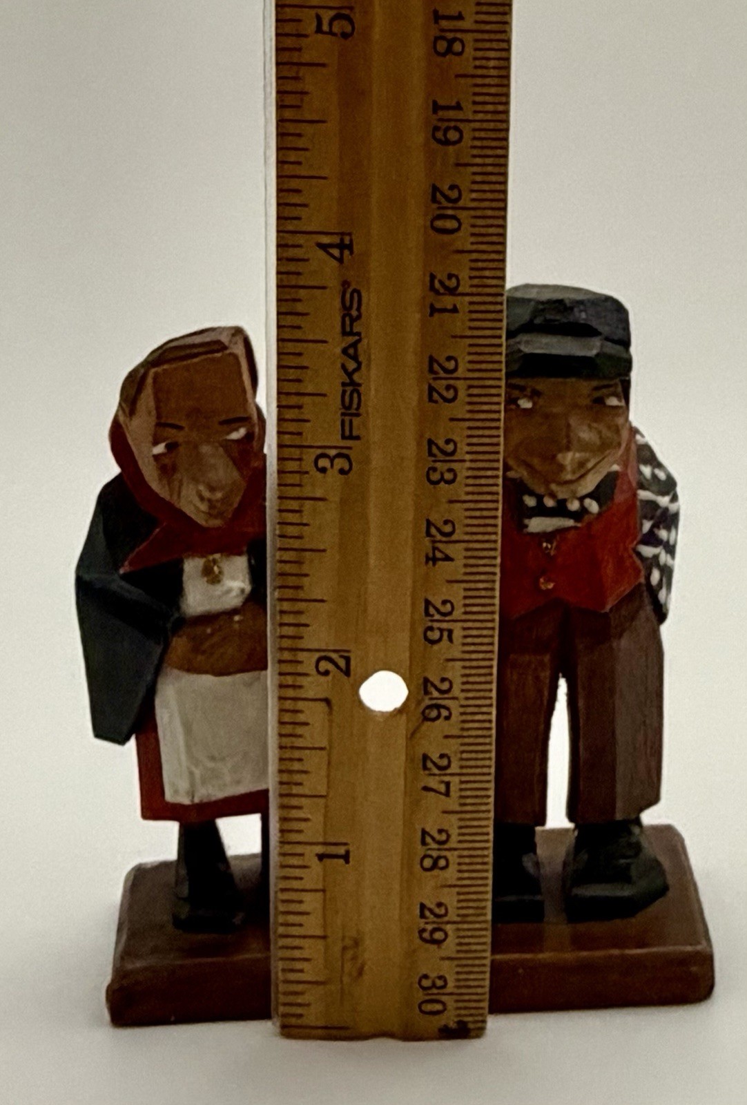 Vintage HAND CARVED wood figures- 1940’s SIGNED G. Wilson-Americana FOLK ART!