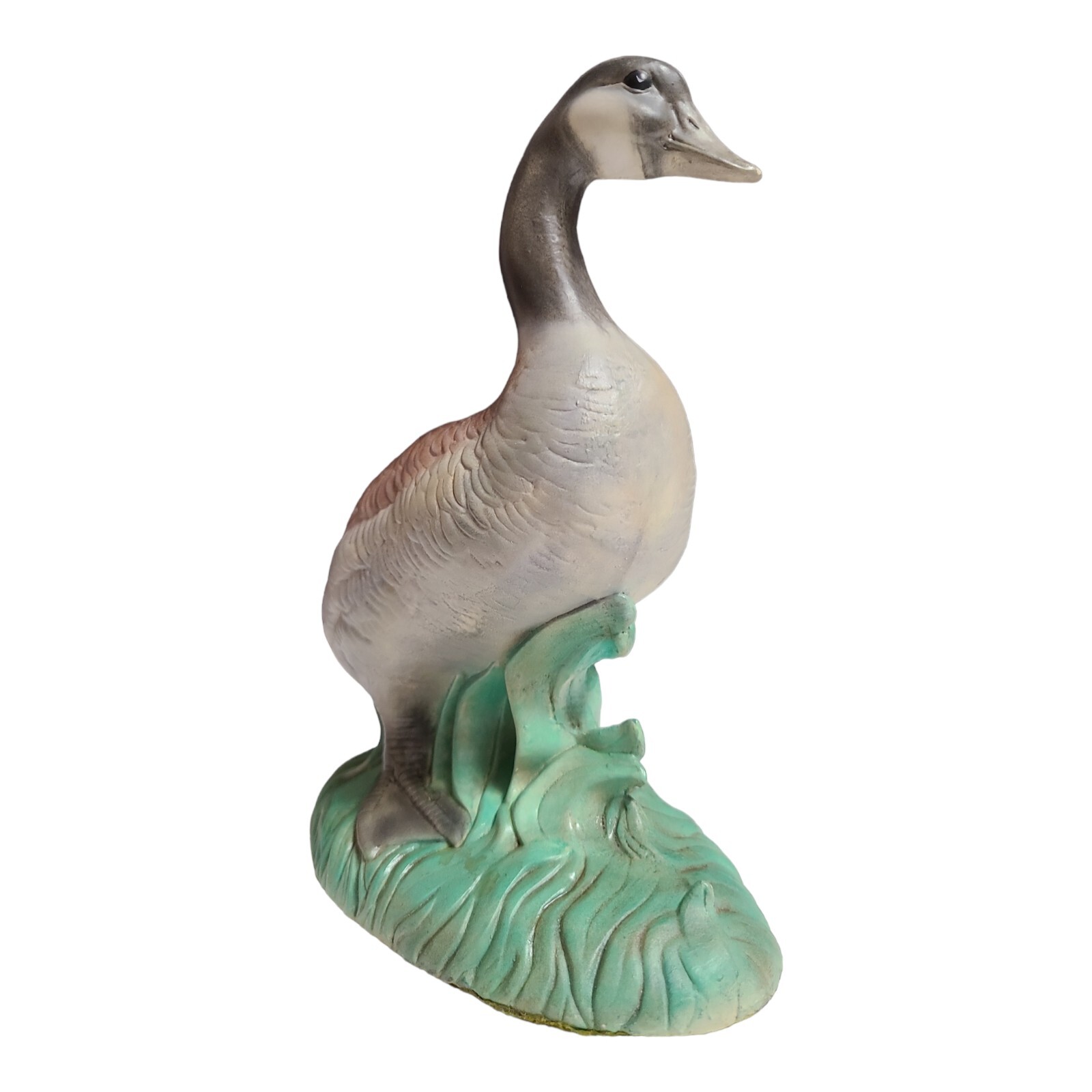 Vtg Hand Painted Chalkware Plaster 8.75″ Canadian Goose Figurine Statue 3+ Lbs