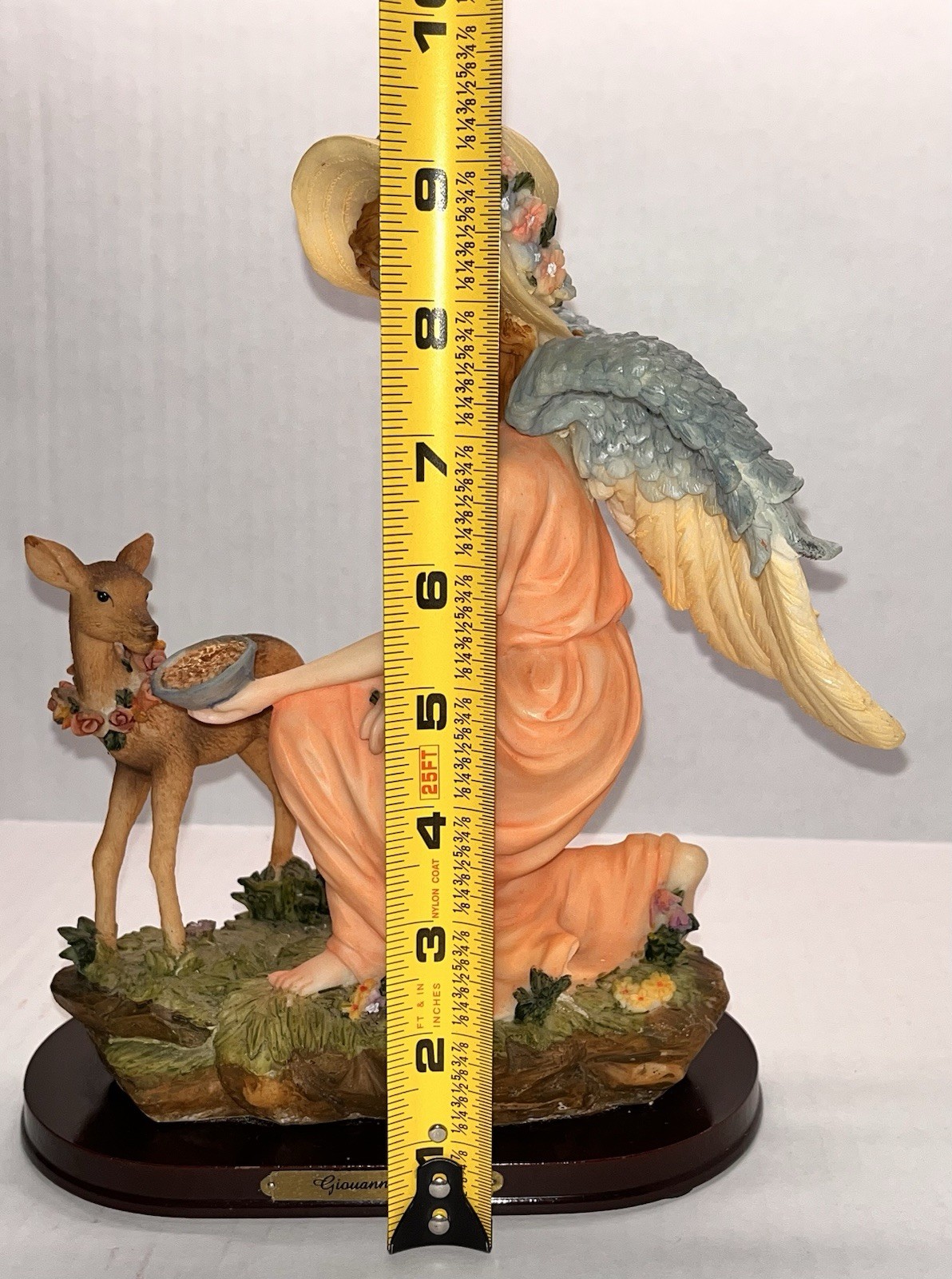 Giovanni Collection Porcelain Angel with Deer Figurine 9.5” Excellent Condition