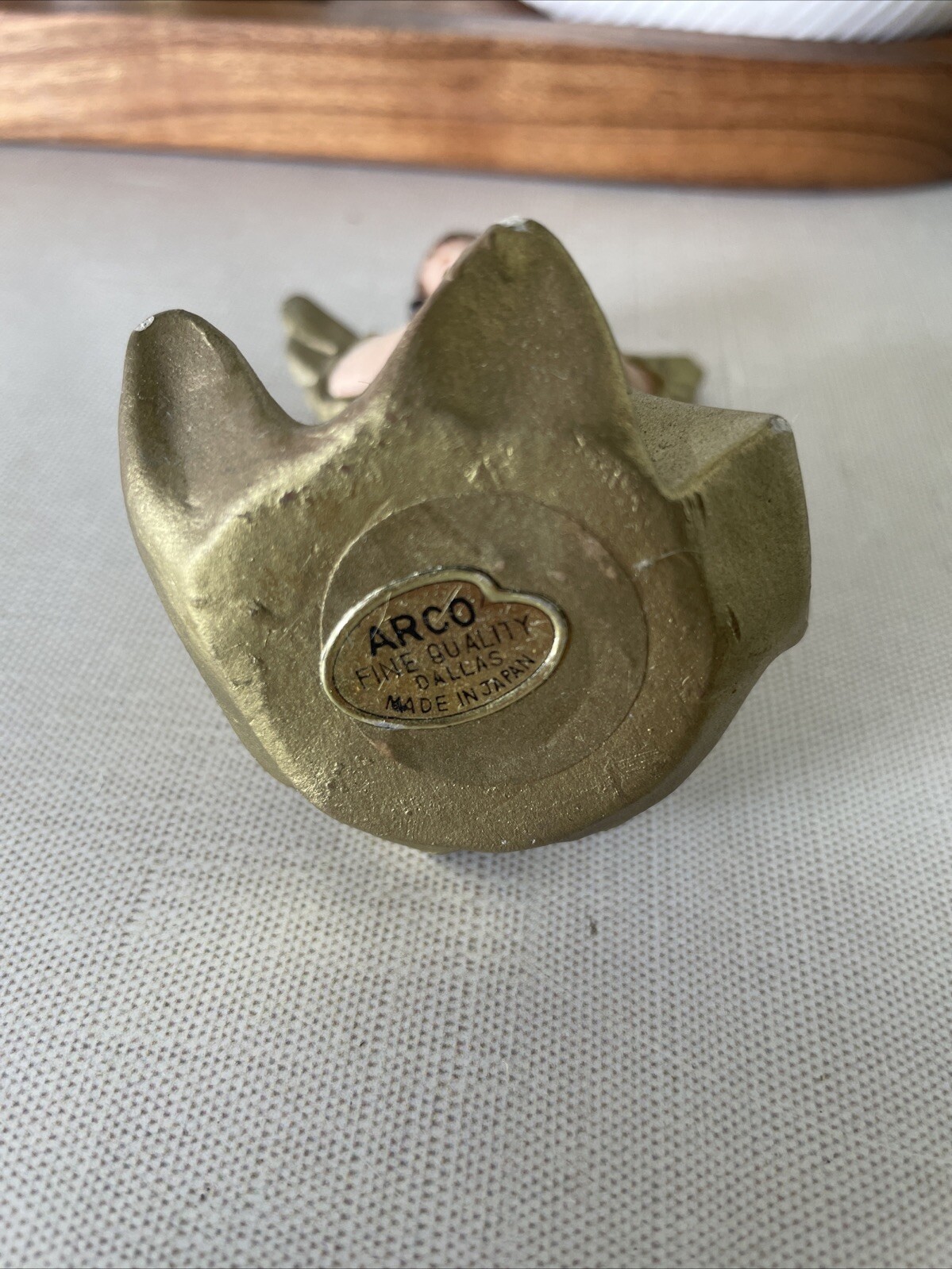 VTG ARCO Winged Angel Fine Quality DALLAS Made In Japan Gold Mid-Century 3.75”