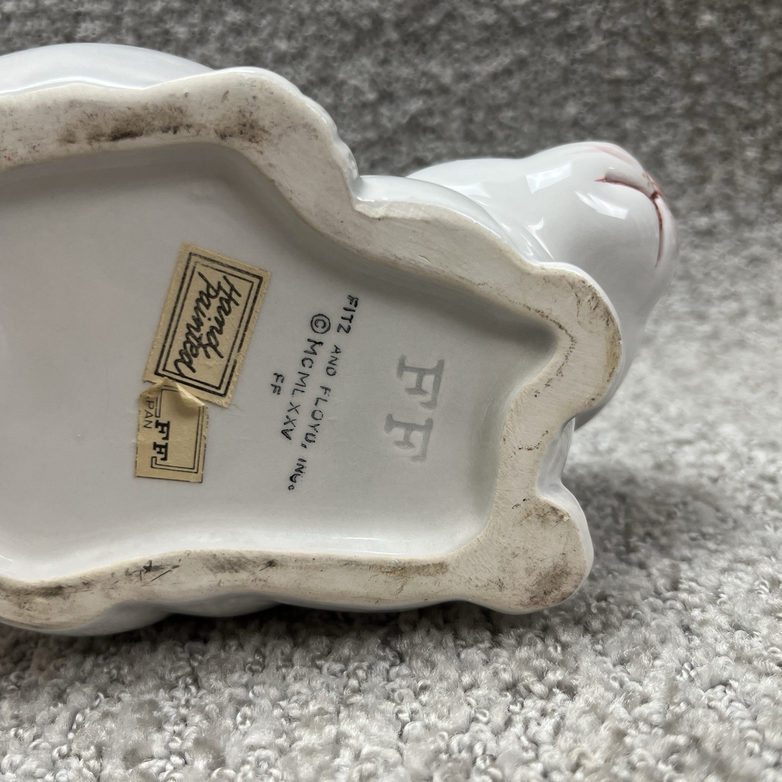 Fitz & Floyd 70s Porcelain Easter Bunny Rabbit Hand Painted Japan Easter 1975