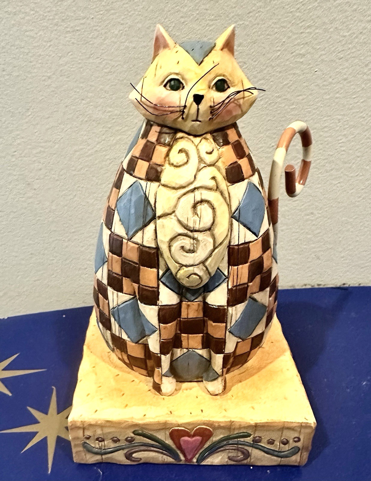 Jim Shore Abigail Cat Figurine #114419 Heartwood Creek 6″ Patchwork Quilt 2003