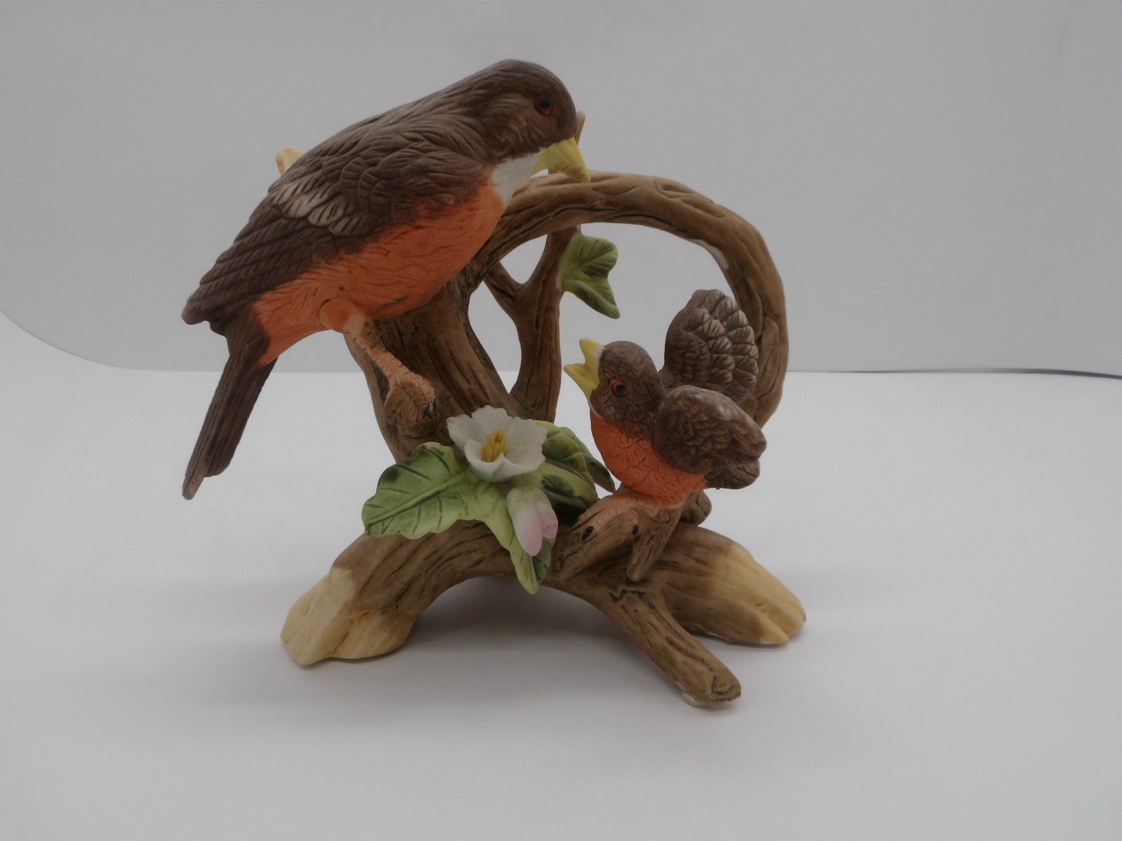 Jonathan Byron Bisque Robin and Baby Figurine Arnart