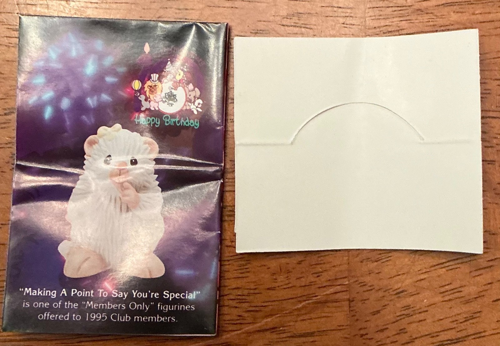 1996 Precious Moments Figurine Scootin’ Buy Justin To Say Hi B0011 BOX TAGS