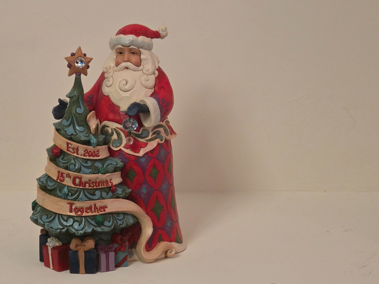Signed Jim Shore 2016 Santa Figurine “15th Christmas Together” (#4059000)