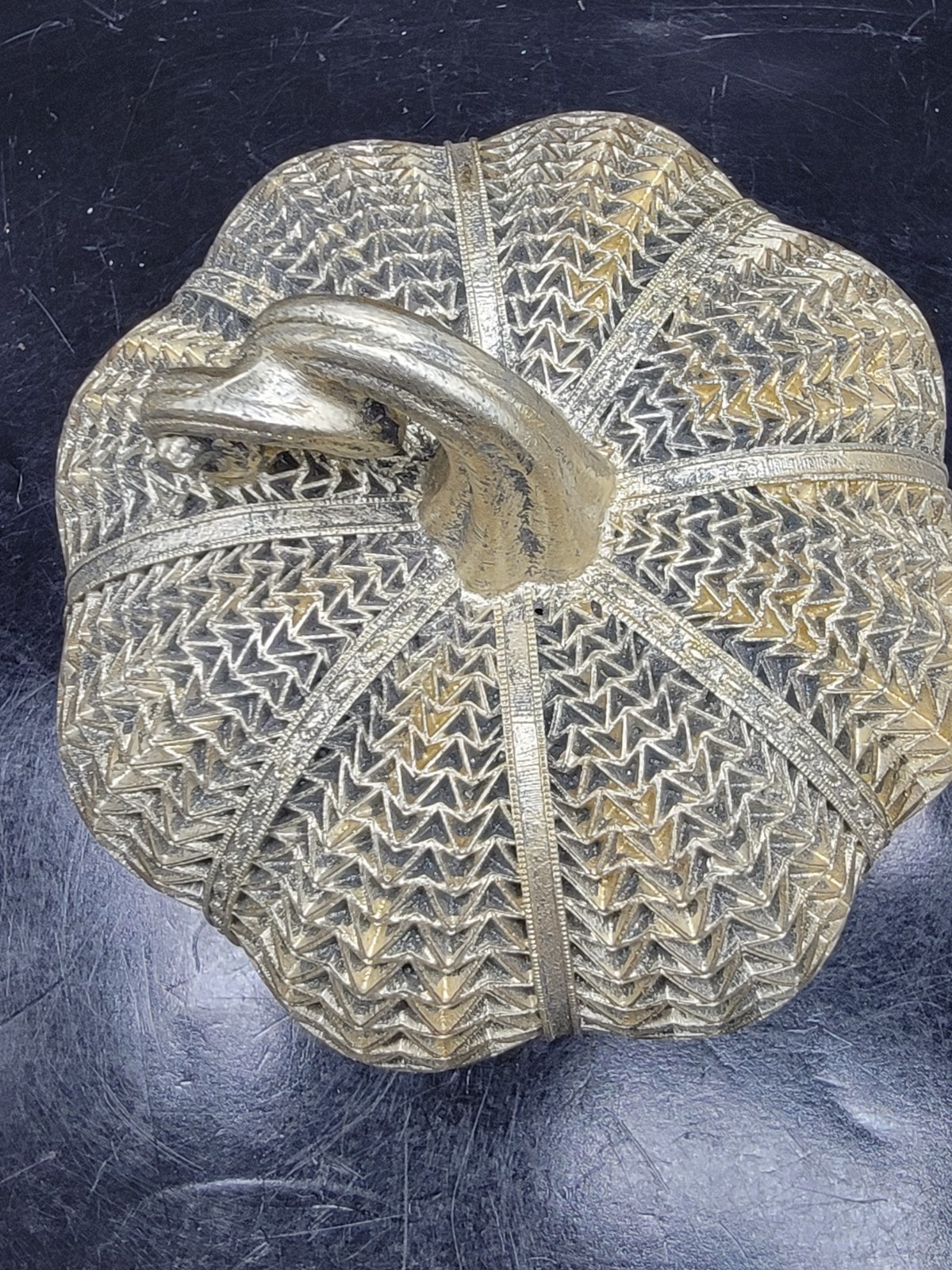 Antique Gold Textured 6″ Pumpkin by K & K Interiors