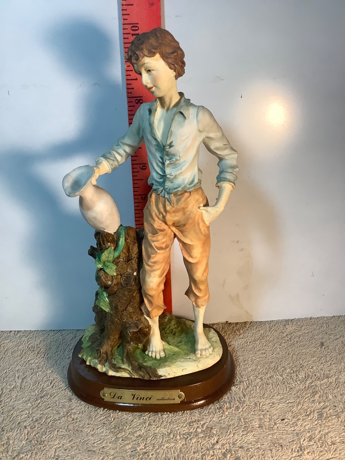 The Mirella Collection Boy with Water Pitcher 10” DaVinci Collection wood base