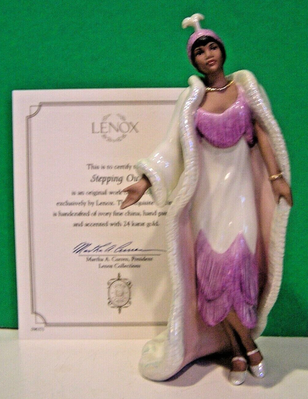 LENOX STEPPING OUT 20’s fashion figurine African American — NEW in BOX with COA