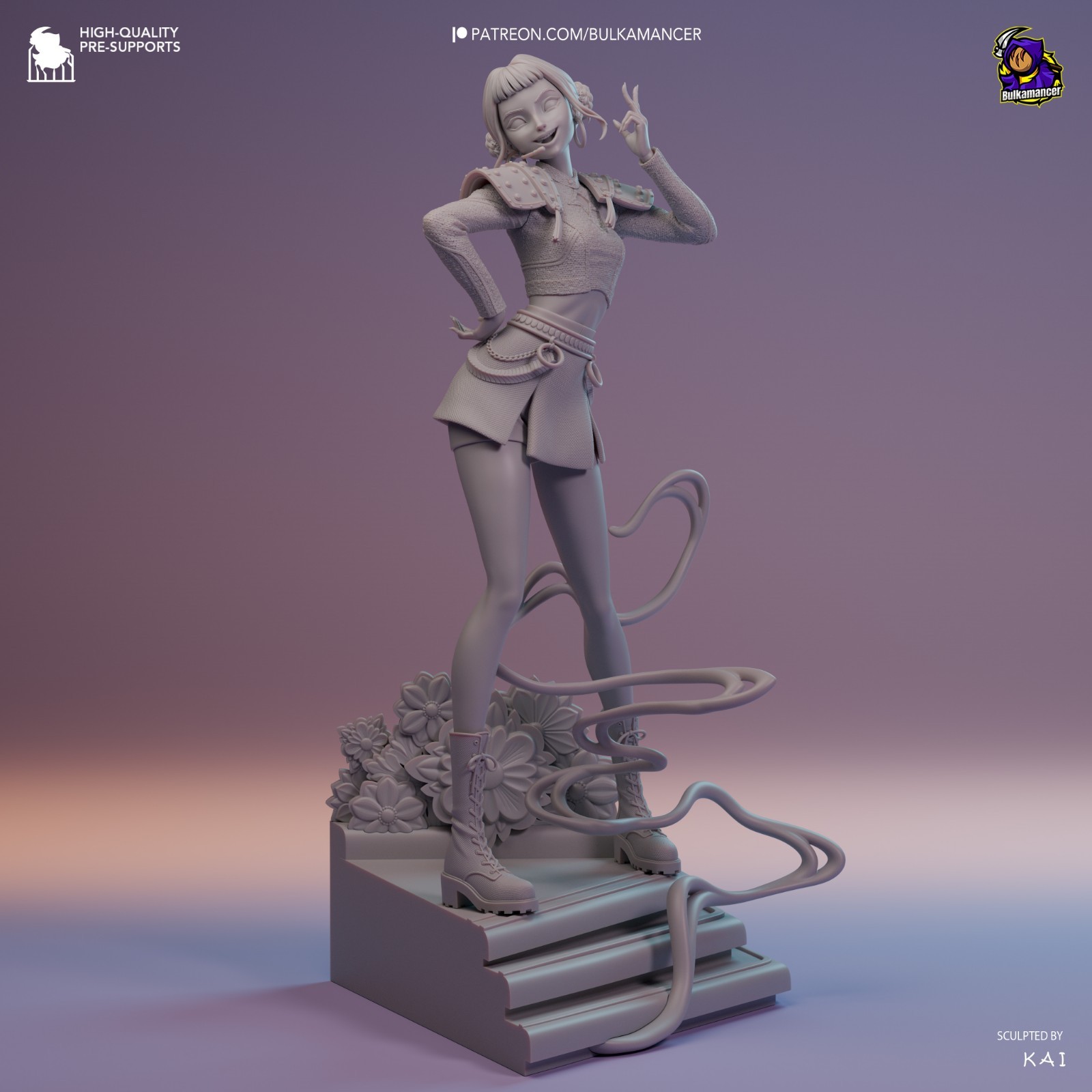 Zoey – K-Pop Demon Hunters 1/8 Scale Figure Statue 3D Print Model Kit Unpainted
