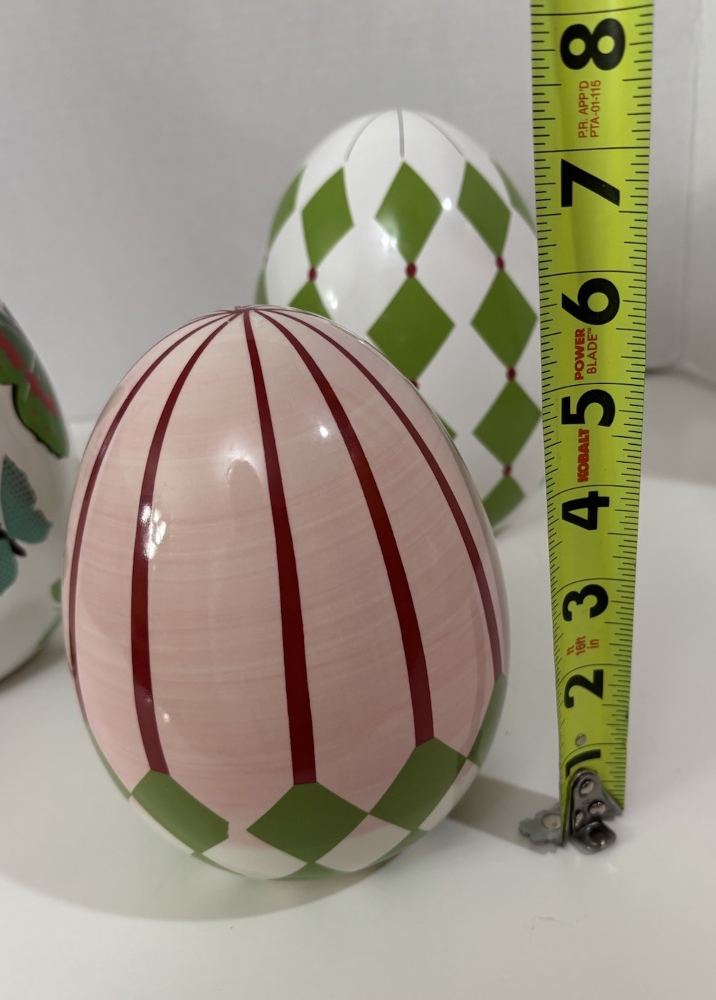 Grandin Road (style) Designer Easter Egg with Butterflies Geometric Shapes Set 3