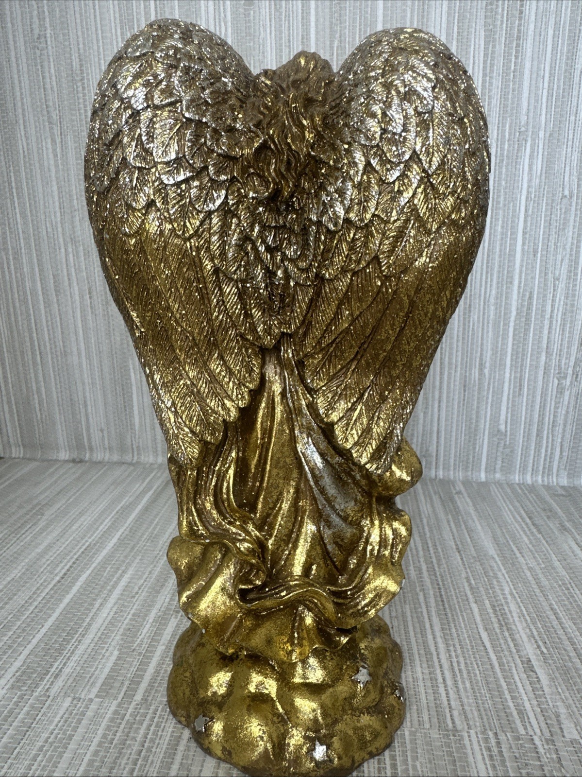 Vintage Set Of 3 Cherubs Playing Instruments Gold Silver Figurines Christmas