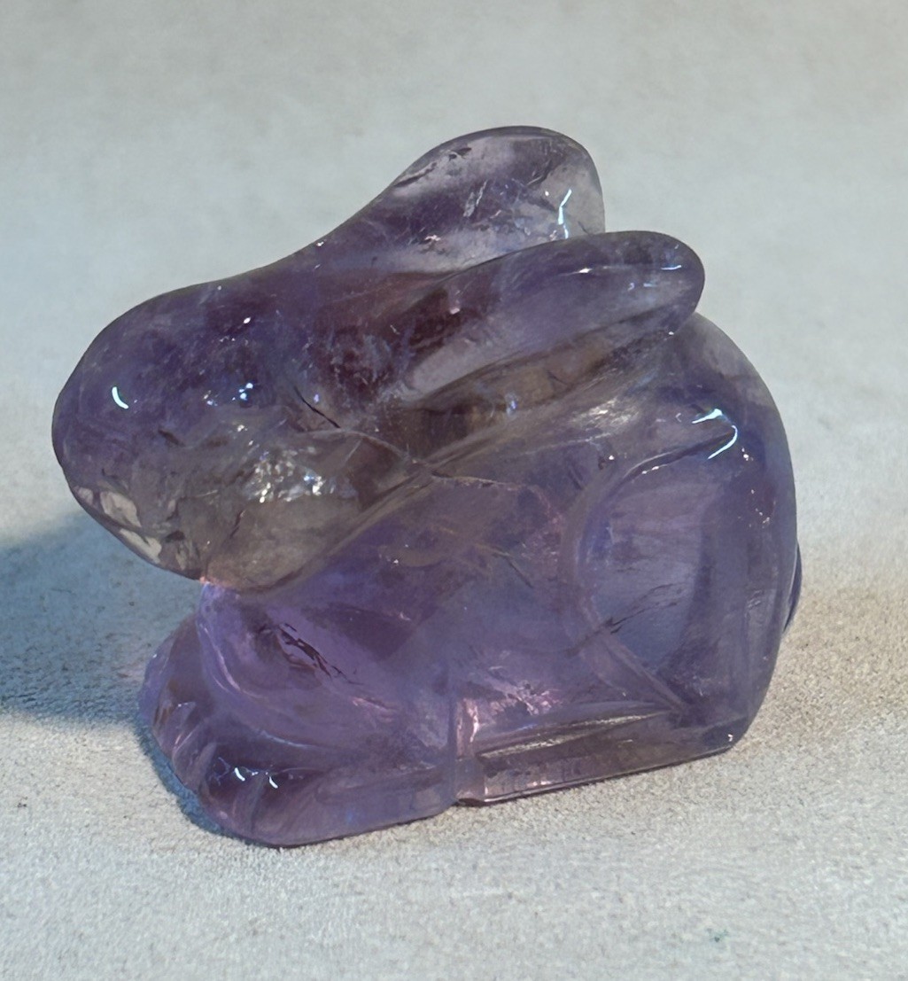 Hand Carved Amethyst Rabbit Figurine