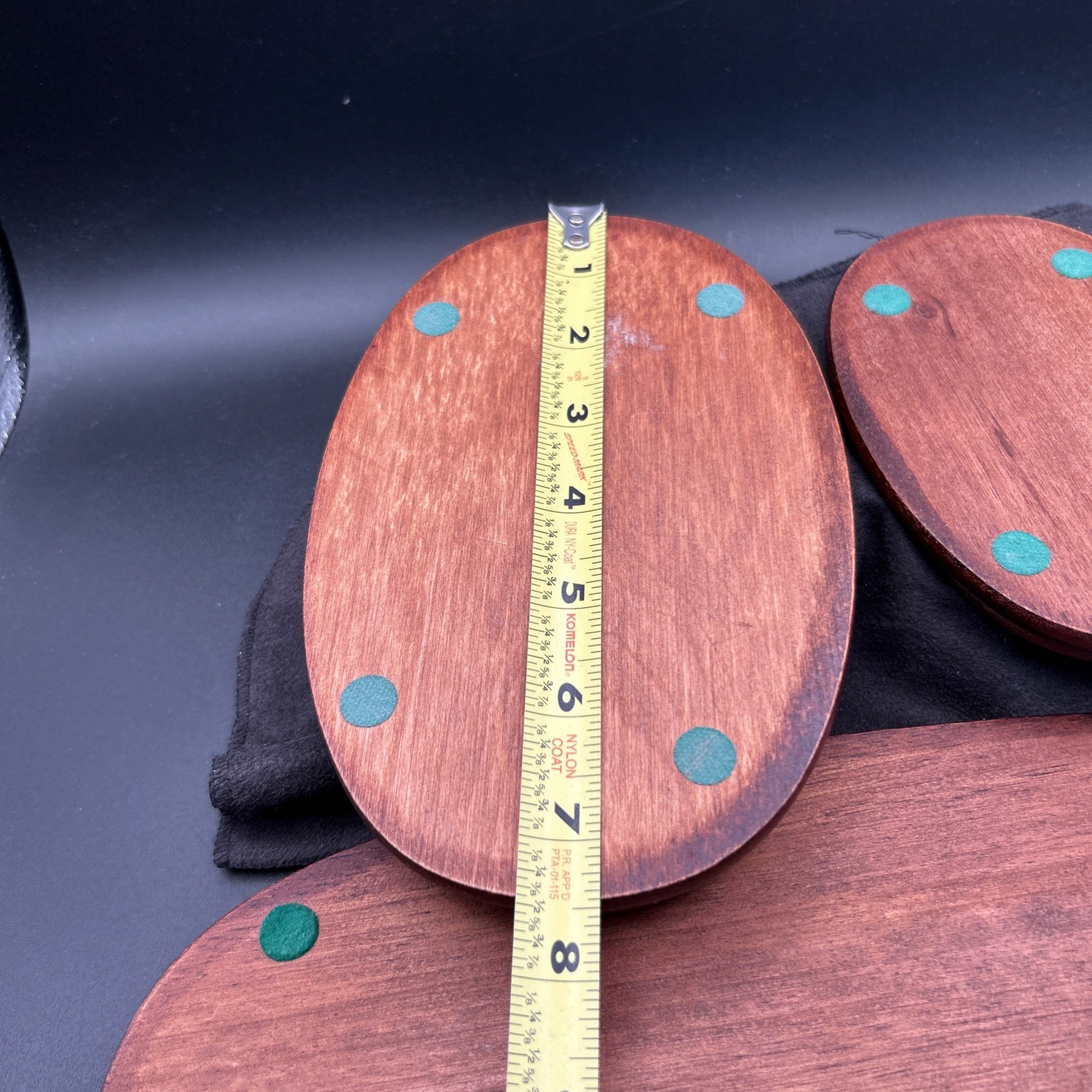 Vtg Set of 3 Mahogany Finish Wood Bases Figurine Stands Made in Japan 6638 Lot