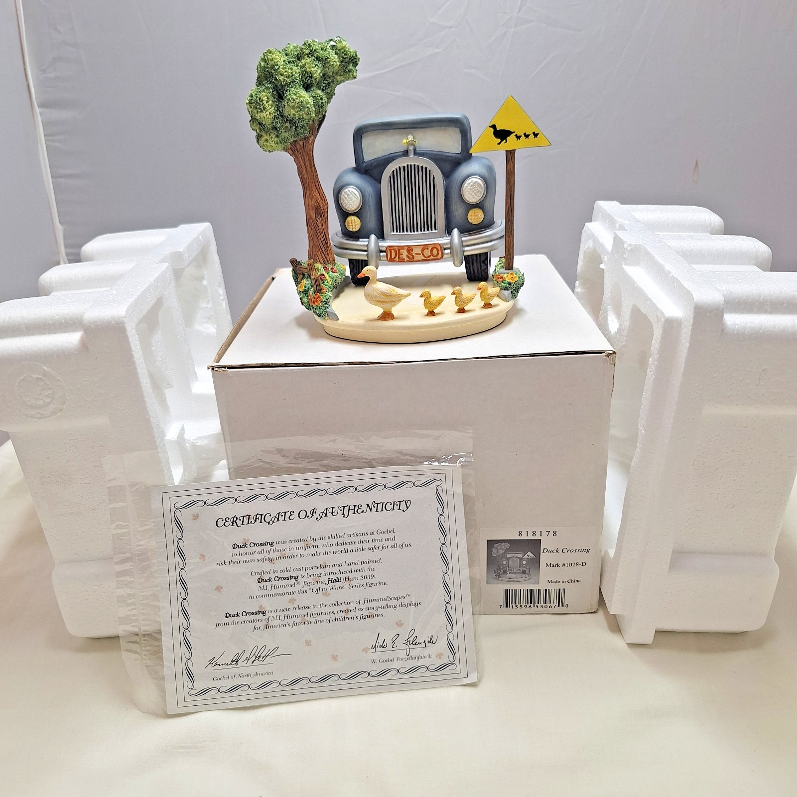 Hummelscape Goebel DUCK CROSSING 1999 Display Only piece COA & Styrofoam Box