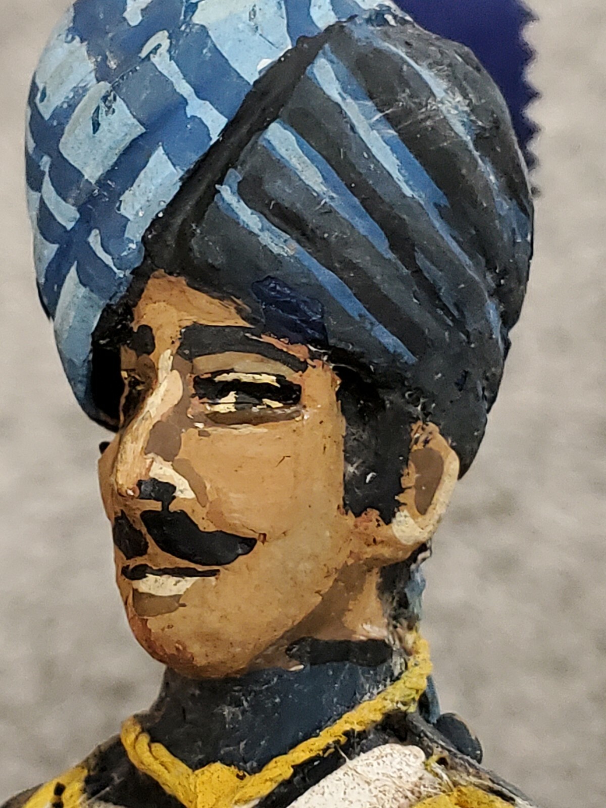 Wood Carved Indian Calvary Vintage Daffadar Madrasi Musalman Mysore Lancers 1880