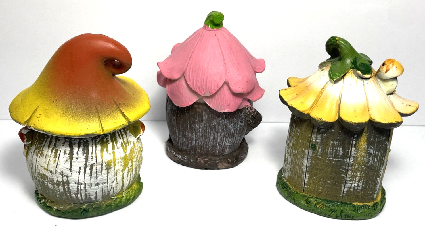 7 pcs Fairy Garden Forest Gnome Pixie Elf Mushroom Flora Village Sculptures