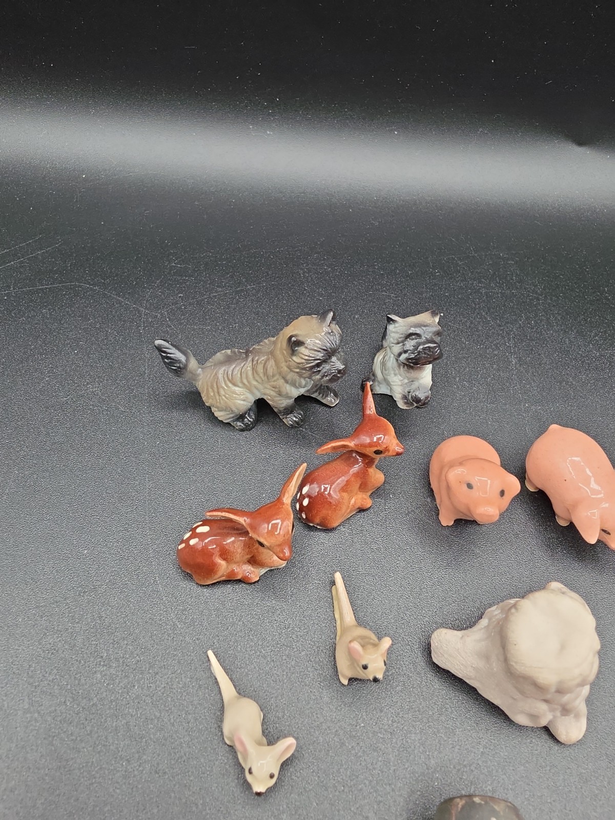 Vintage Hagen Renaker Figurines Lot Of 17 Fawn Mouse Dog Milk Hydrant Bird EUC
